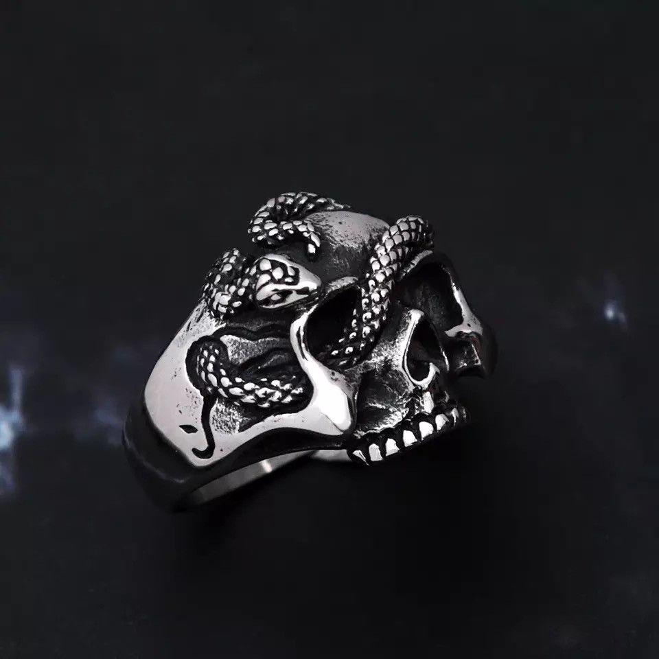 Jewelry Stainless Steel Snake Ring Size ONE SIZE - 2 Thumbnail