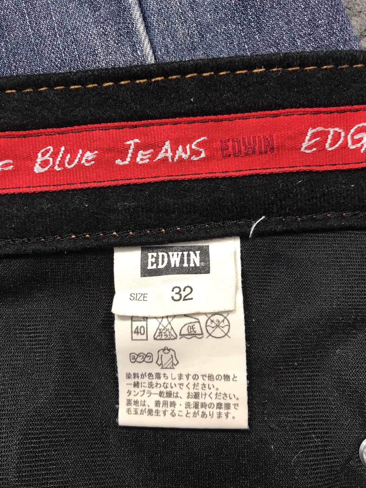 Edwin × Vintage Edwin Eagle Wild Fire Blue Straight Cut Distressed Denim Size US 34 / EU 50 - 9 Thumbnail