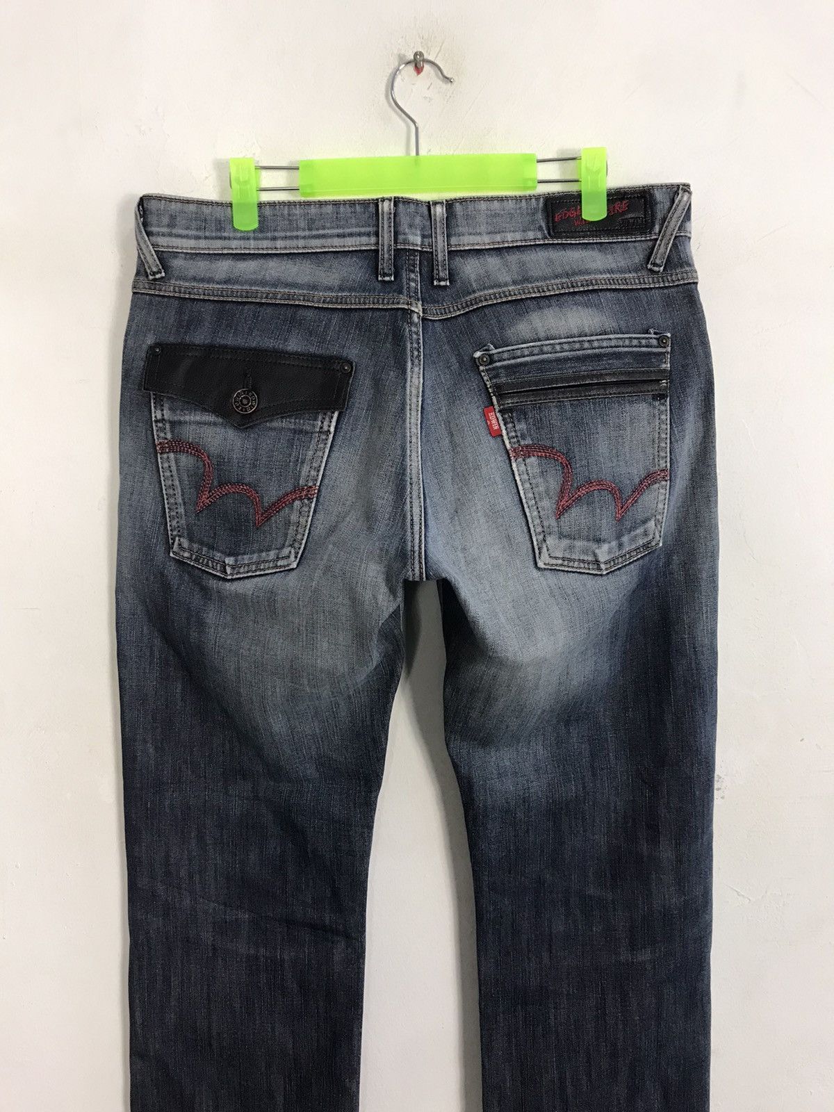 Edwin × Vintage Edwin Eagle Wild Fire Blue Straight Cut Distressed Denim Size US 34 / EU 50 - 4 Thumbnail