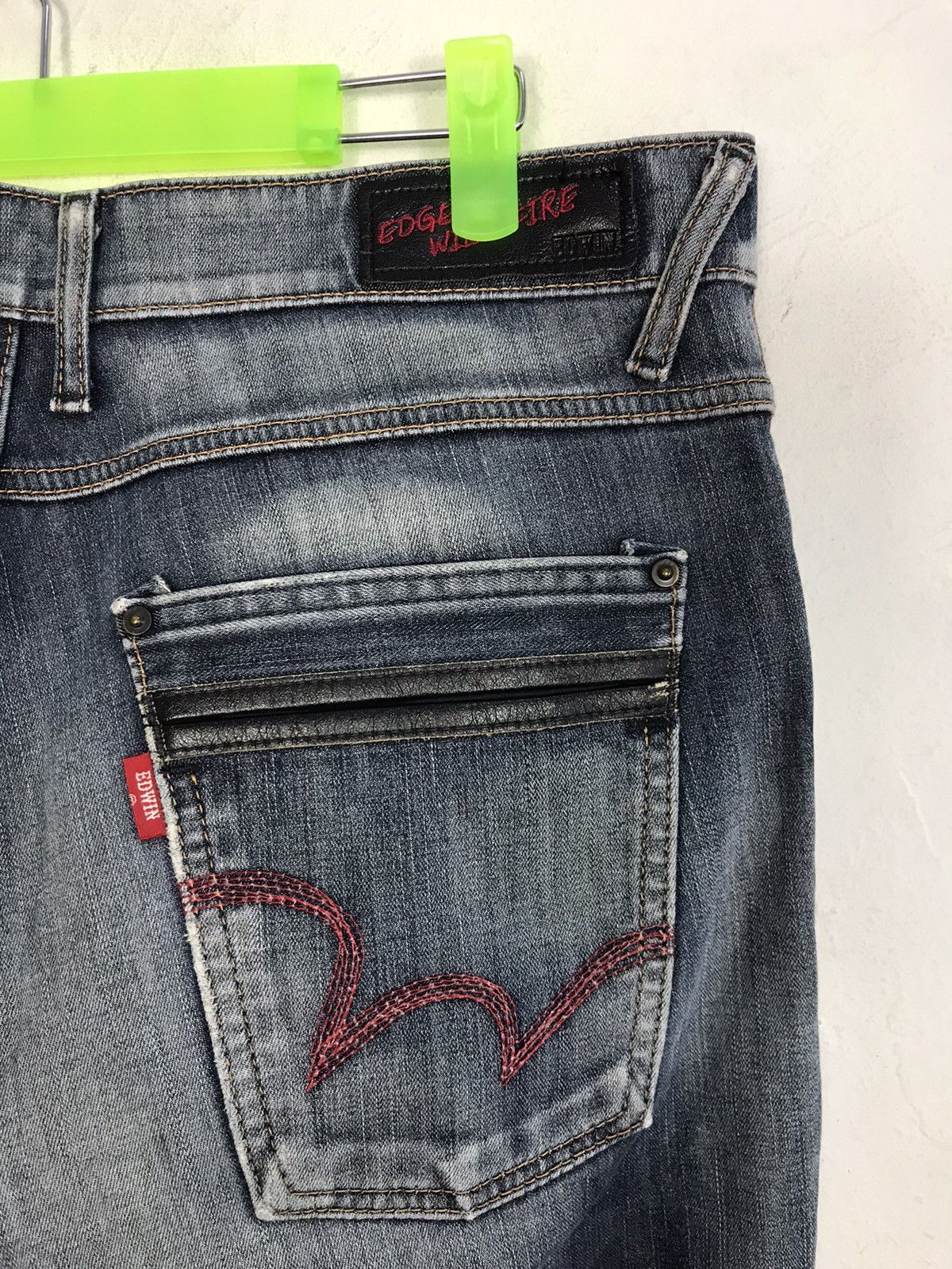 Edwin × Vintage Edwin Eagle Wild Fire Blue Straight Cut Distressed Denim Size US 34 / EU 50 - 6 Thumbnail