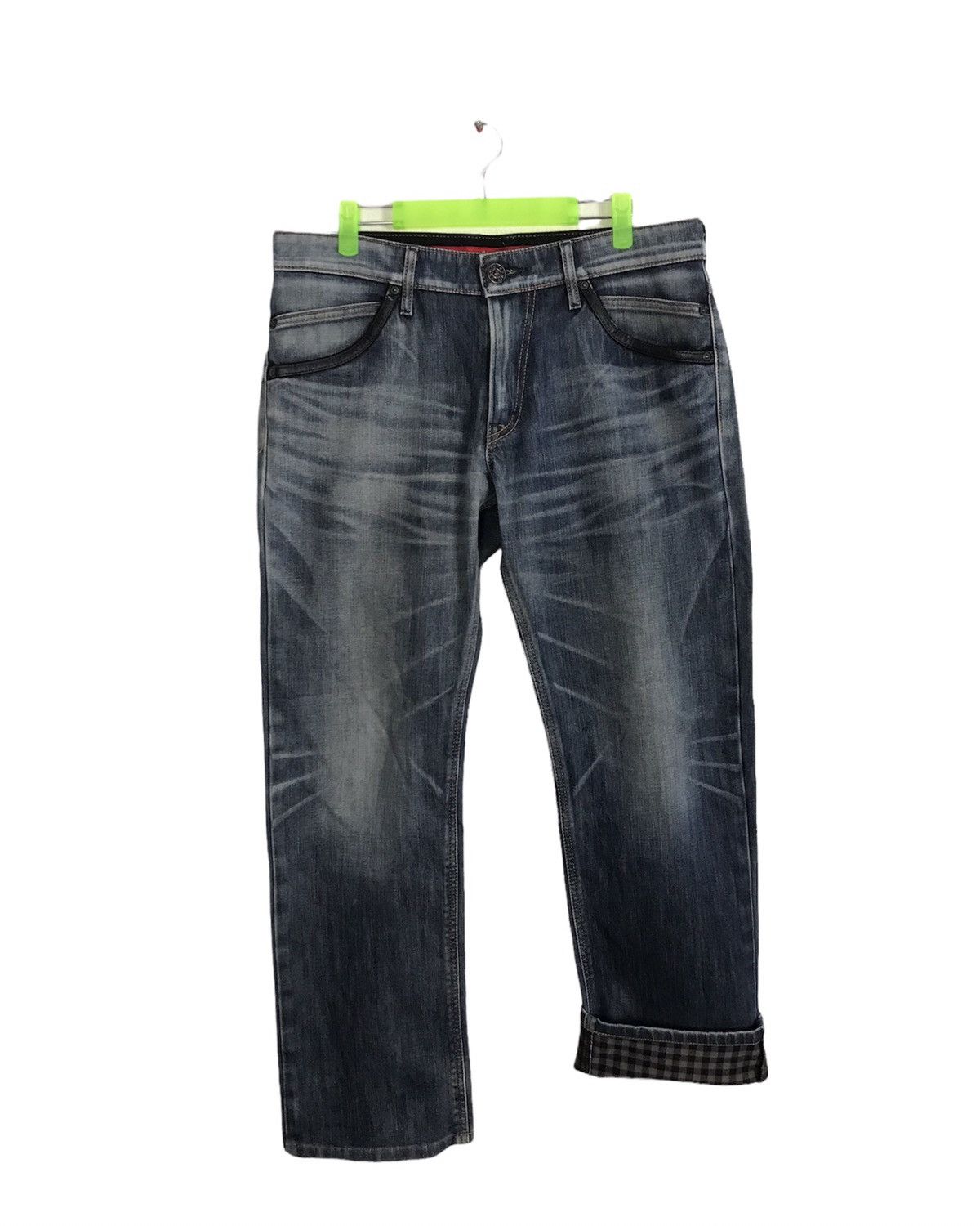 Edwin × Vintage Edwin Eagle Wild Fire Blue Straight Cut Distressed Denim Size US 34 / EU 50 - 1 Thumbnail