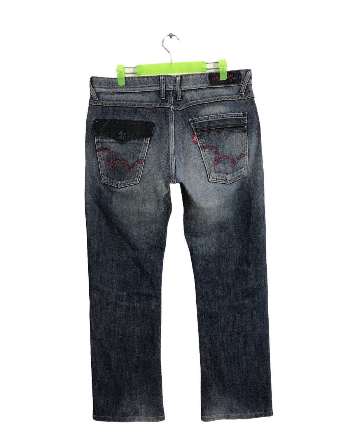 Edwin × Vintage Edwin Eagle Wild Fire Blue Straight Cut Distressed Denim Size US 34 / EU 50 - 2 Thumbnail