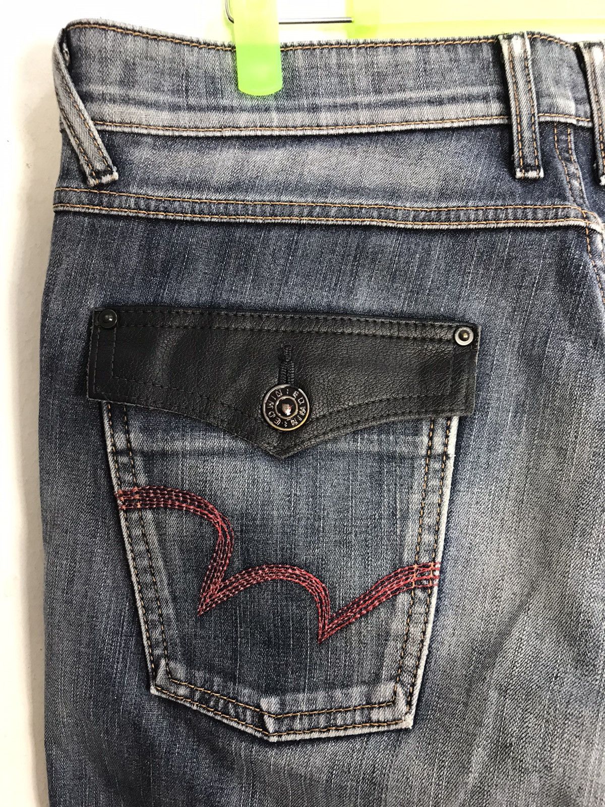 Edwin × Vintage Edwin Eagle Wild Fire Blue Straight Cut Distressed Denim Size US 34 / EU 50 - 7 Thumbnail