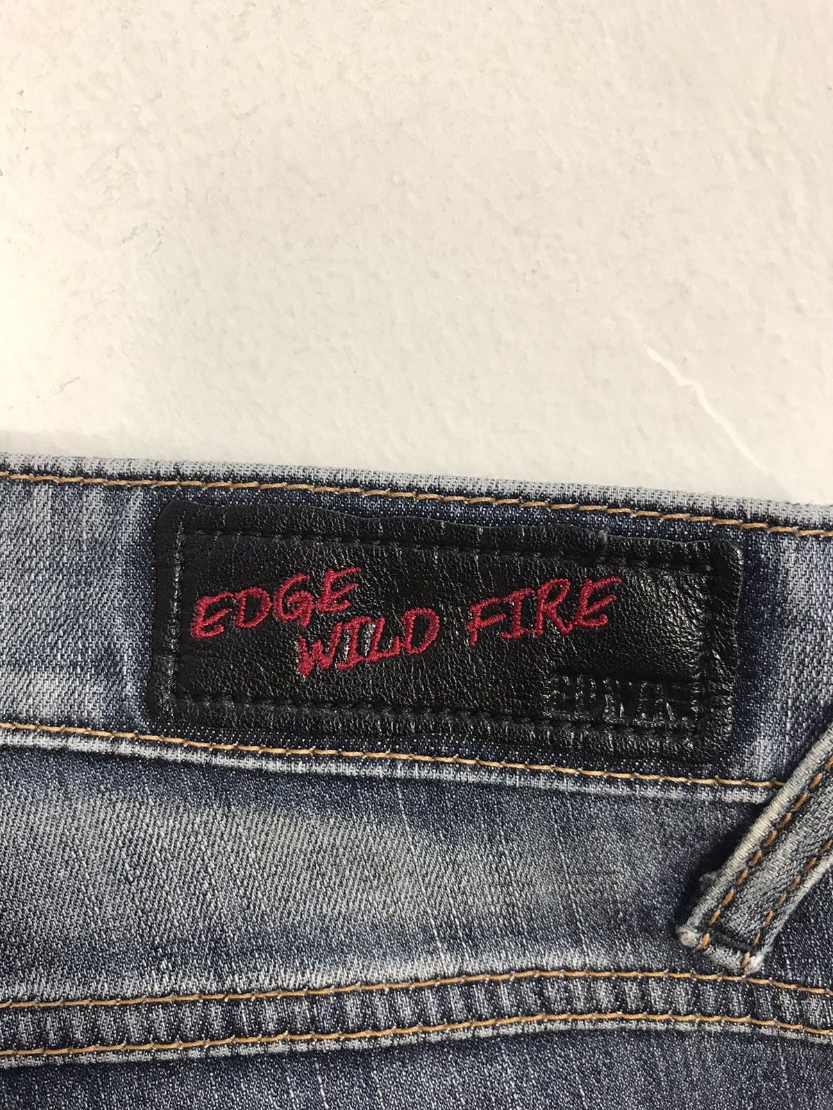 Edwin × Vintage Edwin Eagle Wild Fire Blue Straight Cut Distressed Denim Size US 34 / EU 50 - 8 Thumbnail