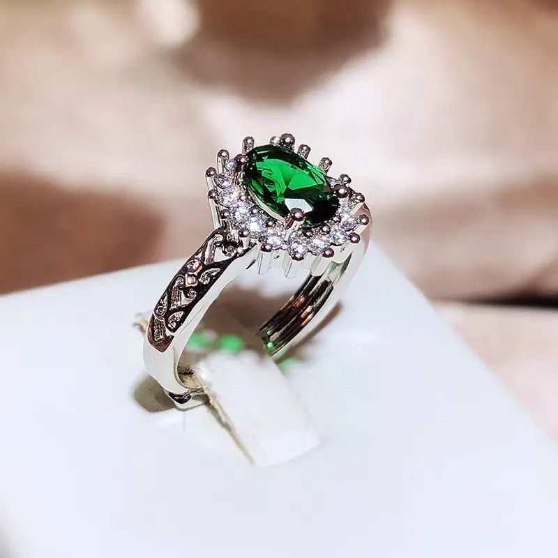 Japanese Brand × Jewelry × Vintage Exquisite Green Zircon Ring Size ONE SIZE - 2 Thumbnail