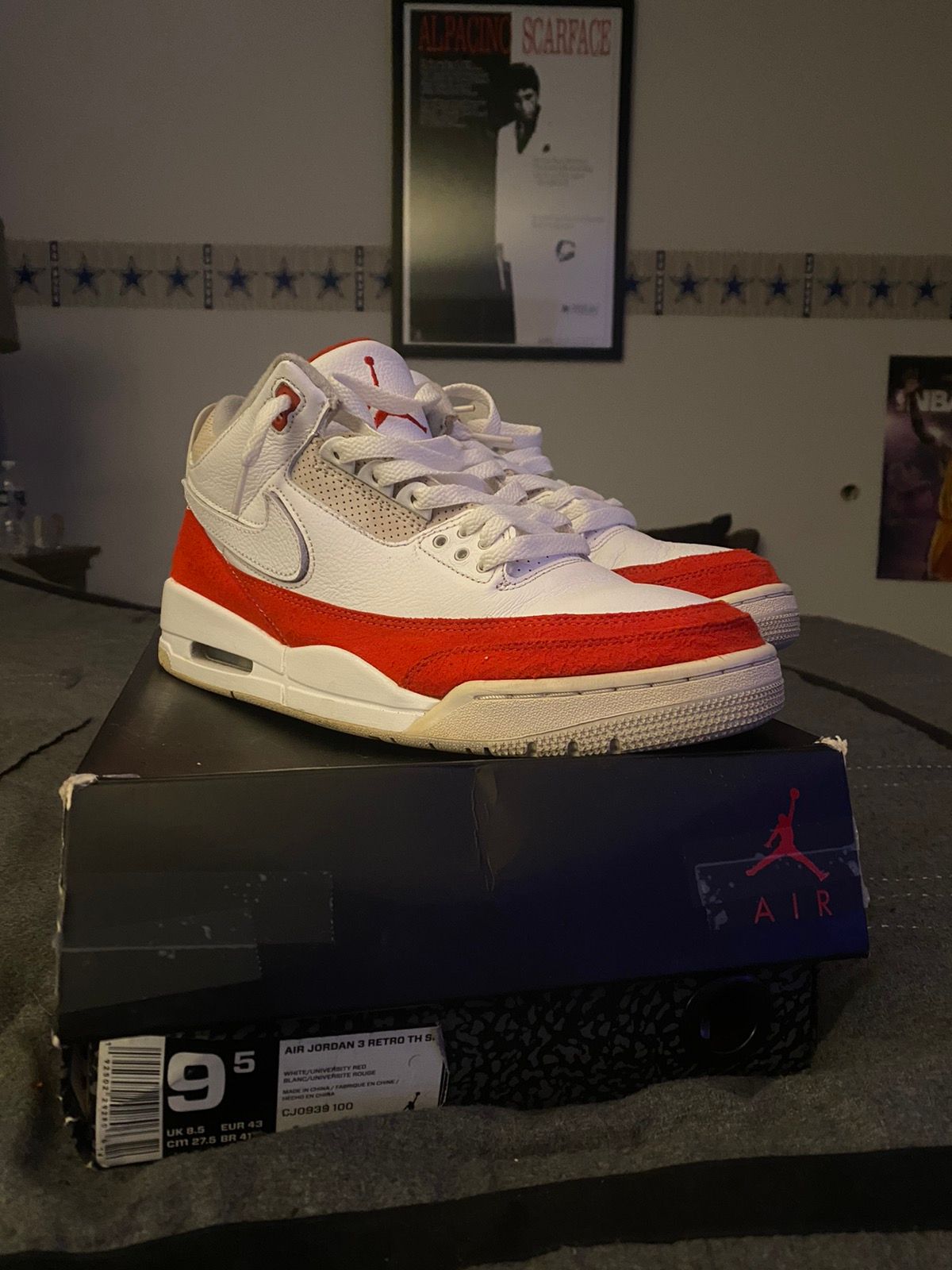 Pre-owned Jordan Nike Air Jordan 3 Tinker Air Max 1 White/red Shoes