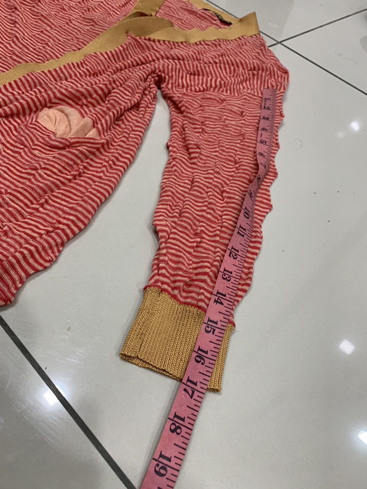 Frapbois × Issey Miyake STRIPES FRAPBOIS BY ISSEY MIYAKE WRINKLES KNITTED CARDIGAN Size US M / EU 48-50 / 2 - 5 Thumbnail