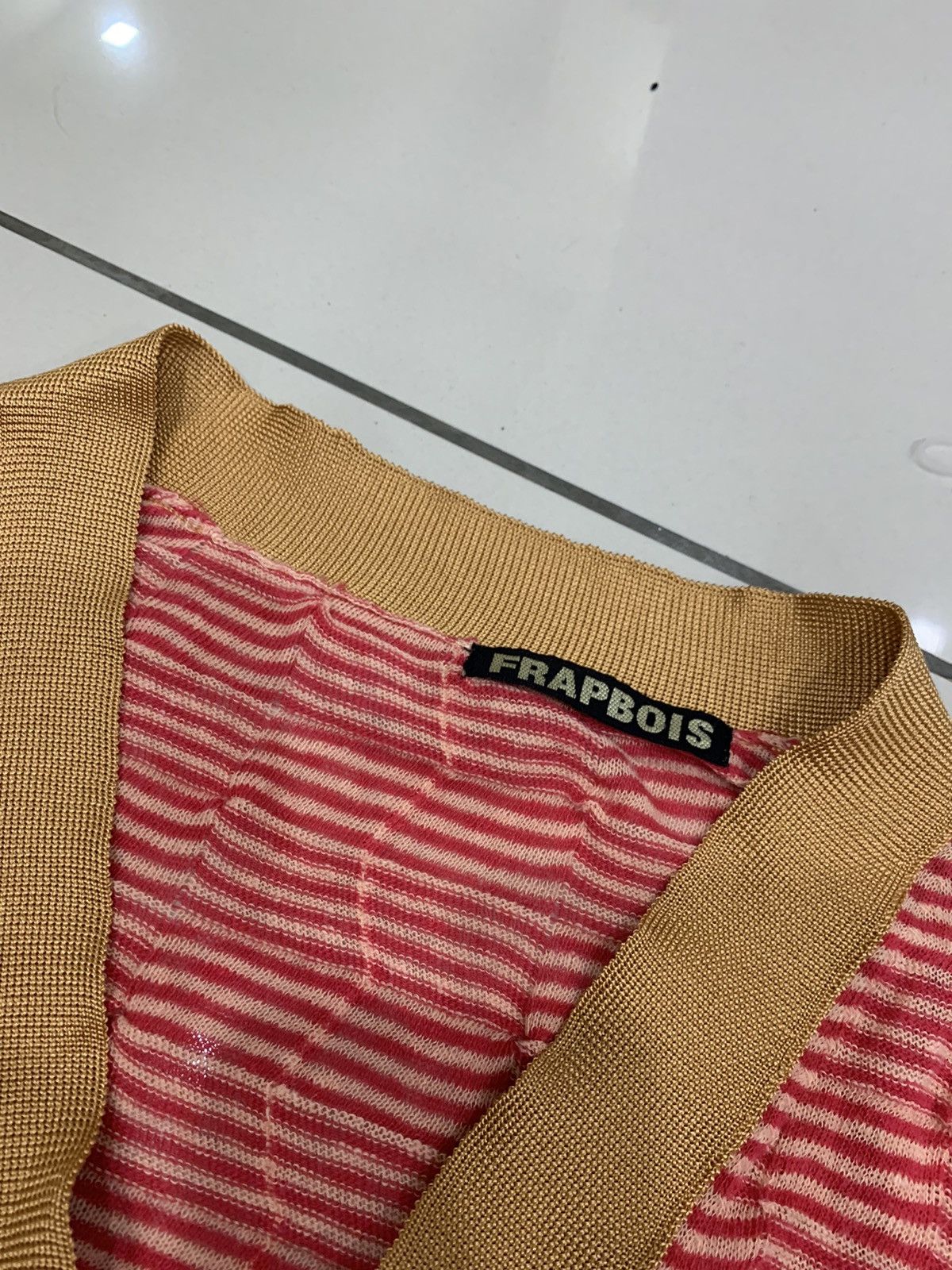 Frapbois × Issey Miyake STRIPES FRAPBOIS BY ISSEY MIYAKE WRINKLES KNITTED CARDIGAN Size US M / EU 48-50 / 2 - 4 Thumbnail