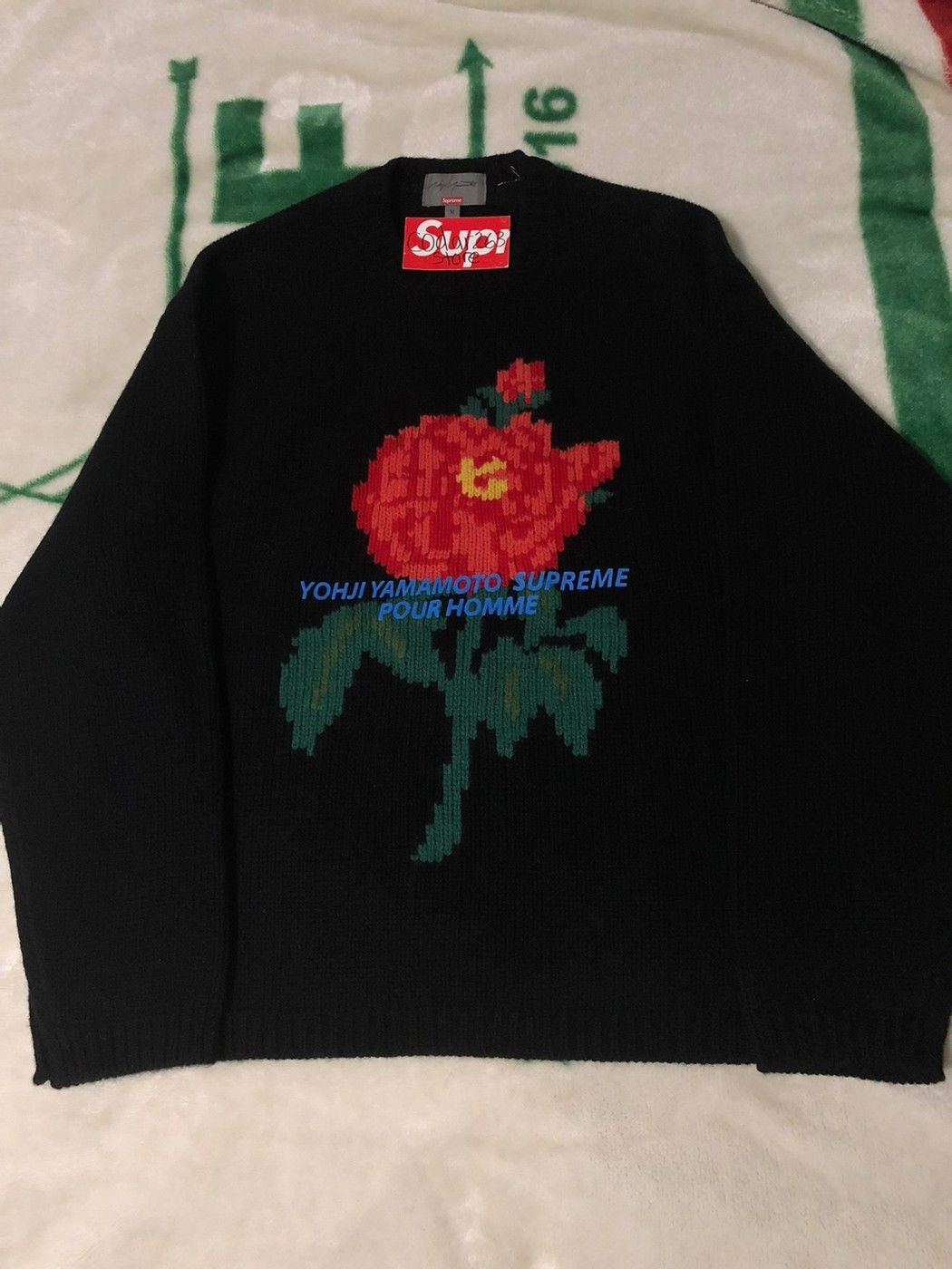 Supreme *Relisted* Yohji Yamamoto Flower Sweater Supreme Intarsia | Grailed