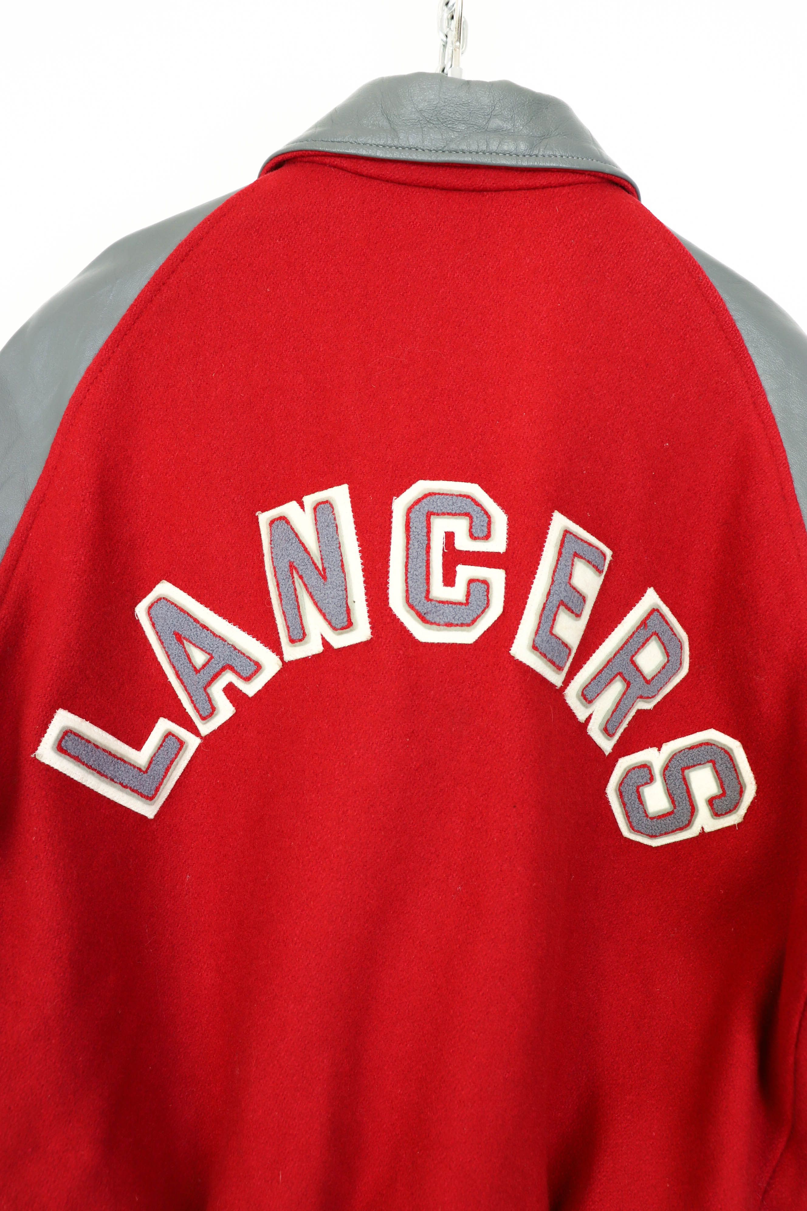 Vintage 90s Vintage Lancers Athletics Wool Leather Varsity Jacket Size US L / EU 52-54 / 3 - 4 Thumbnail