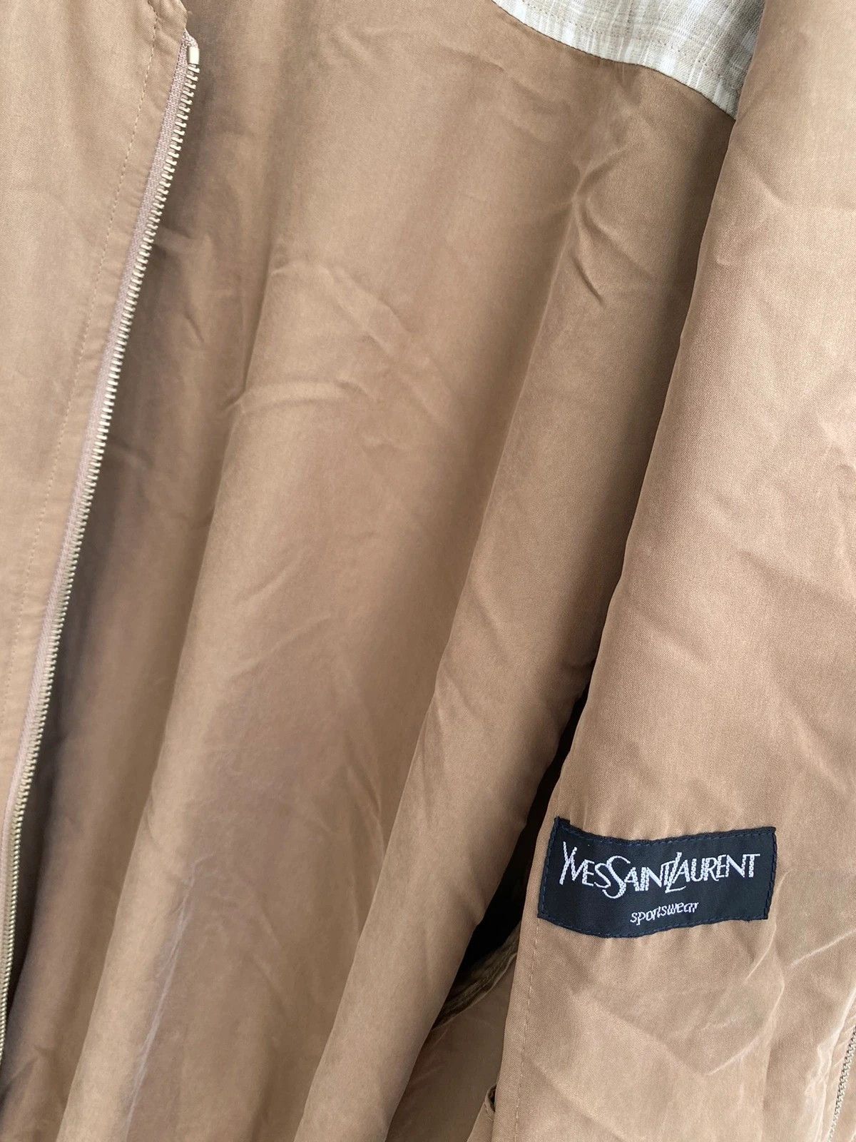 Yves Saint Laurent 90s YSL Jacket Bomber Beige Soft Vintage Yves Saint Laurent Size US XL / EU 56 / 4 - 14 Thumbnail