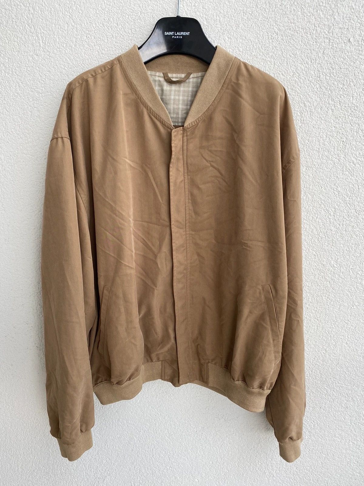 Yves Saint Laurent 90s YSL Jacket Bomber Beige Soft Vintage Yves Saint Laurent Size US XL / EU 56 / 4 - 13 Thumbnail