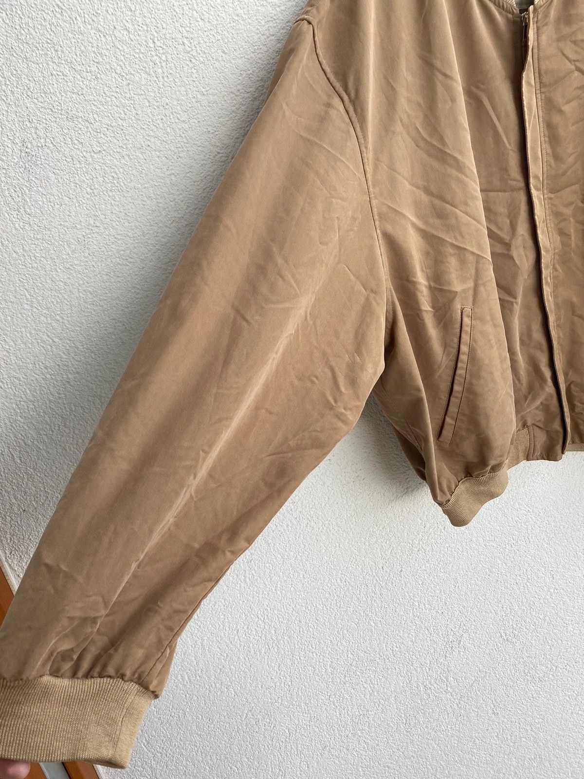 Yves Saint Laurent 90s YSL Jacket Bomber Beige Soft Vintage Yves Saint Laurent Size US XL / EU 56 / 4 - 12 Thumbnail