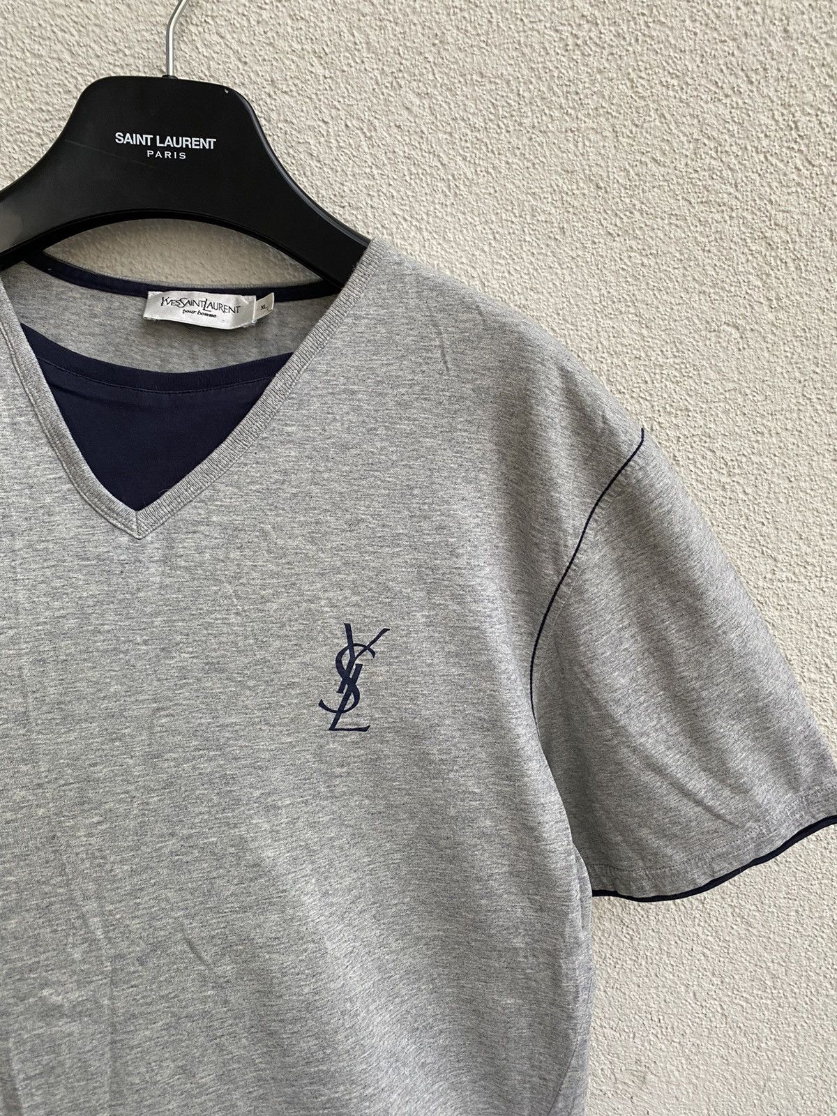 Big Logo YSL T-shirt Grey Yves Saint Laurent T-Shirt