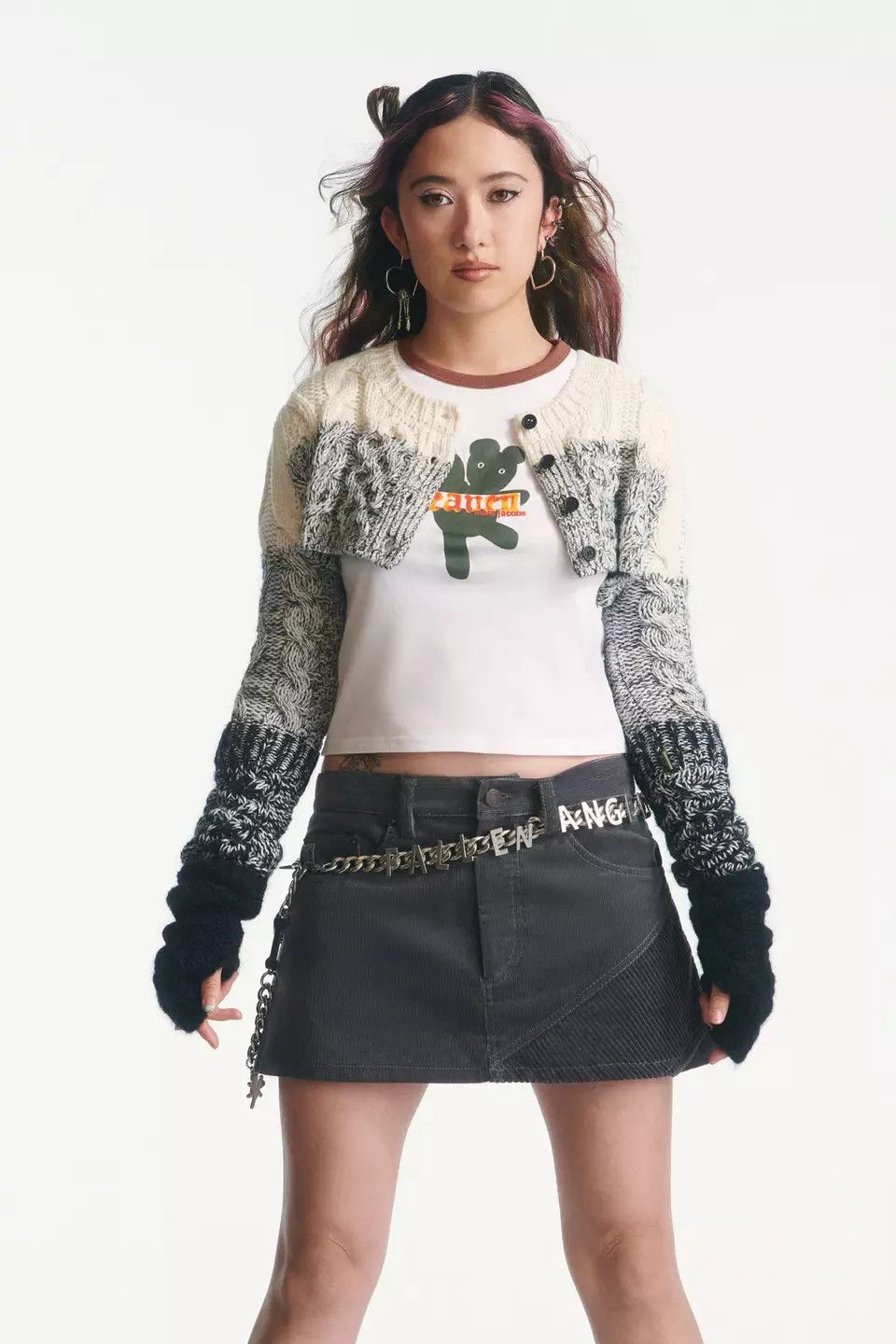 Heaven by Marc Jacobs Heaven Chunky Cropped Cardigan - Marc Jacobs Medium Grey Size M / US 6-8 / IT 42-44 - 6 Thumbnail