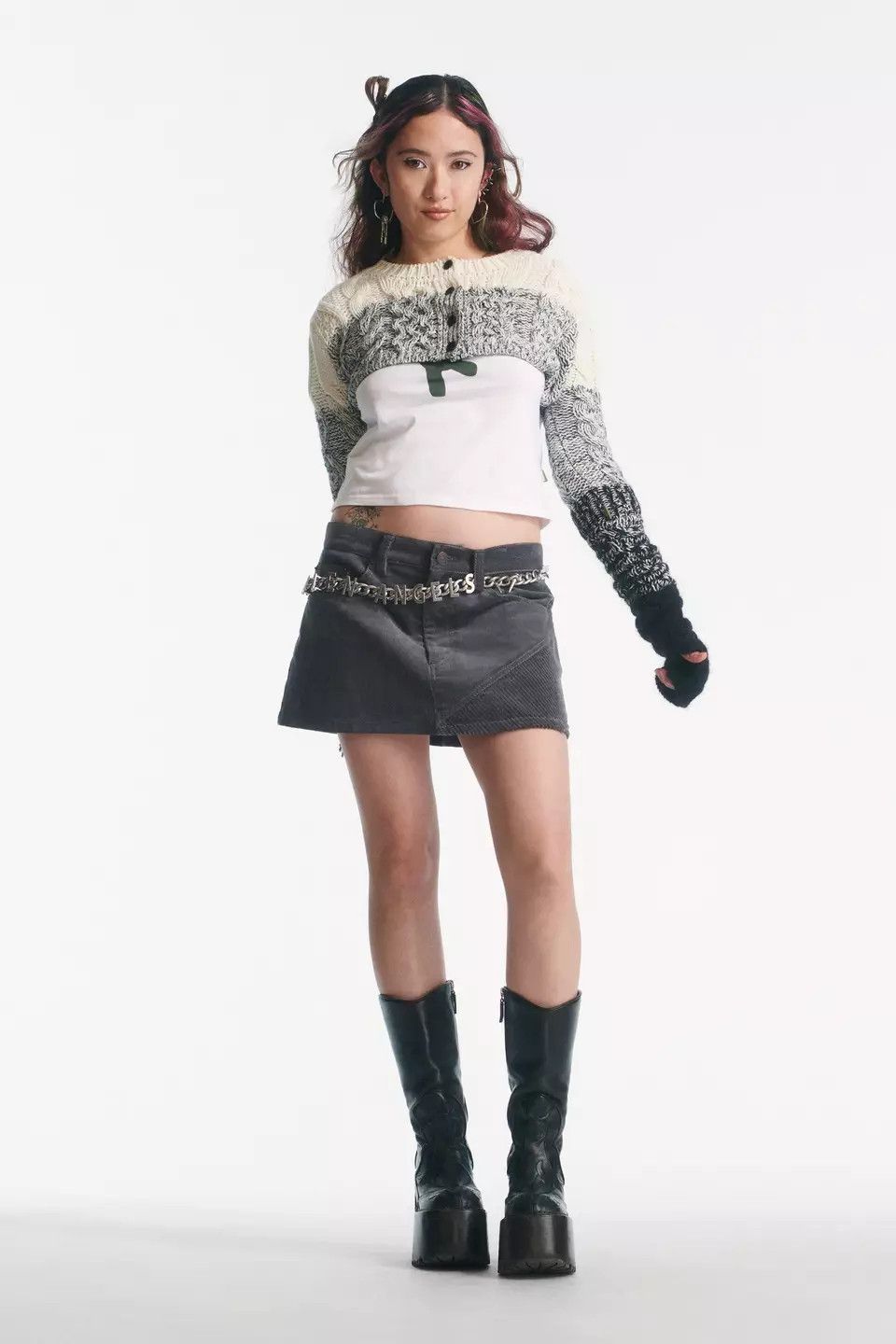 Heaven by Marc Jacobs Heaven Chunky Cropped Cardigan - Marc Jacobs Medium Grey Size M / US 6-8 / IT 42-44 - 4 Thumbnail