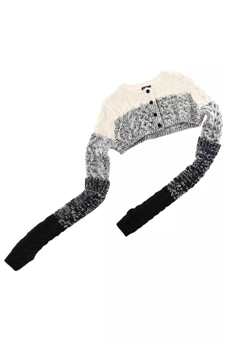 Heaven by Marc Jacobs Heaven Chunky Cropped Cardigan - Marc Jacobs Medium Grey Size M / US 6-8 / IT 42-44 - 2 Thumbnail