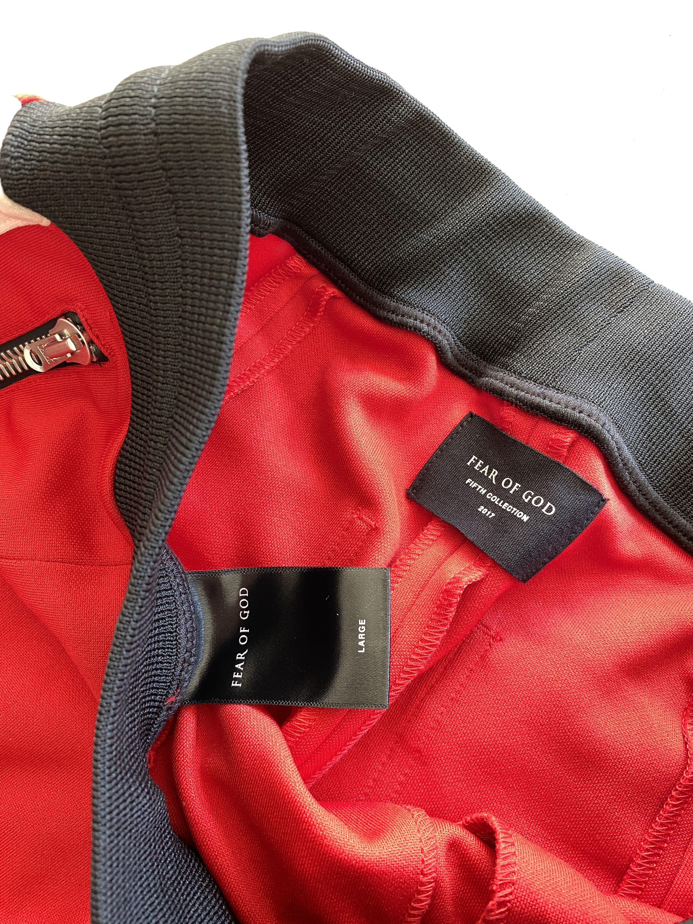 Fear of God FEAR OF GOD Track Pants Stripe Sweat Motocross Red large FOG Size US 33 - 3 Thumbnail