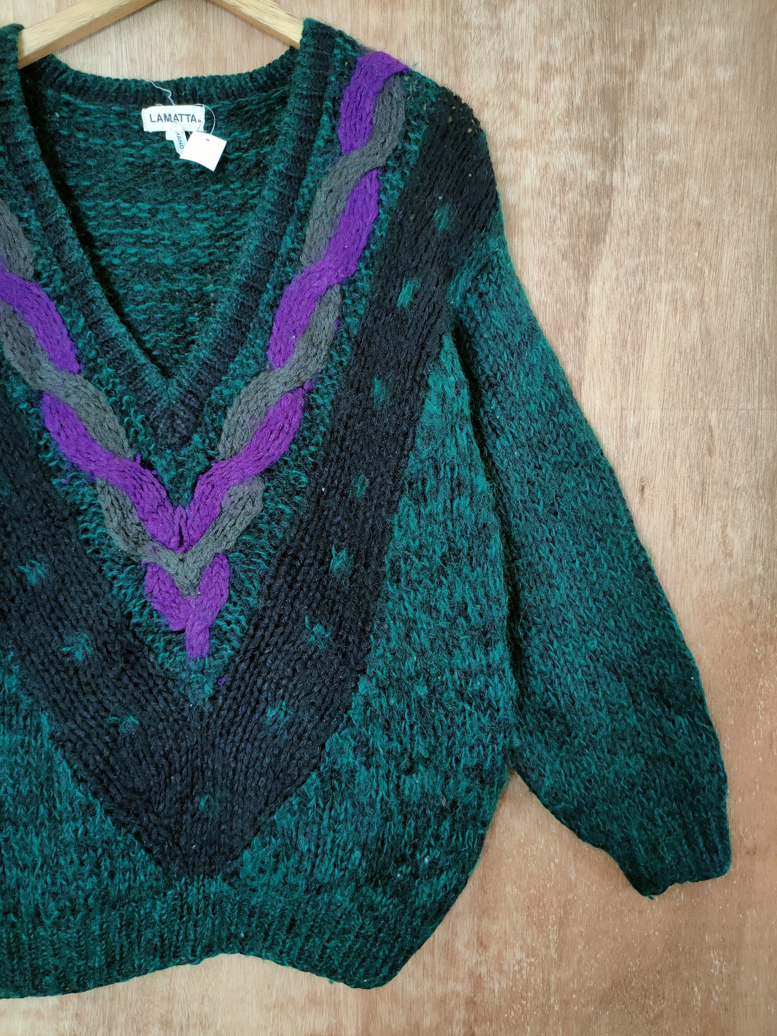 Aran Isles Knitwear DL Lamatta handknit mohair vtg aran isle knitwear #46-436 Size US M / EU 48-50 / 2 - 3 Thumbnail
