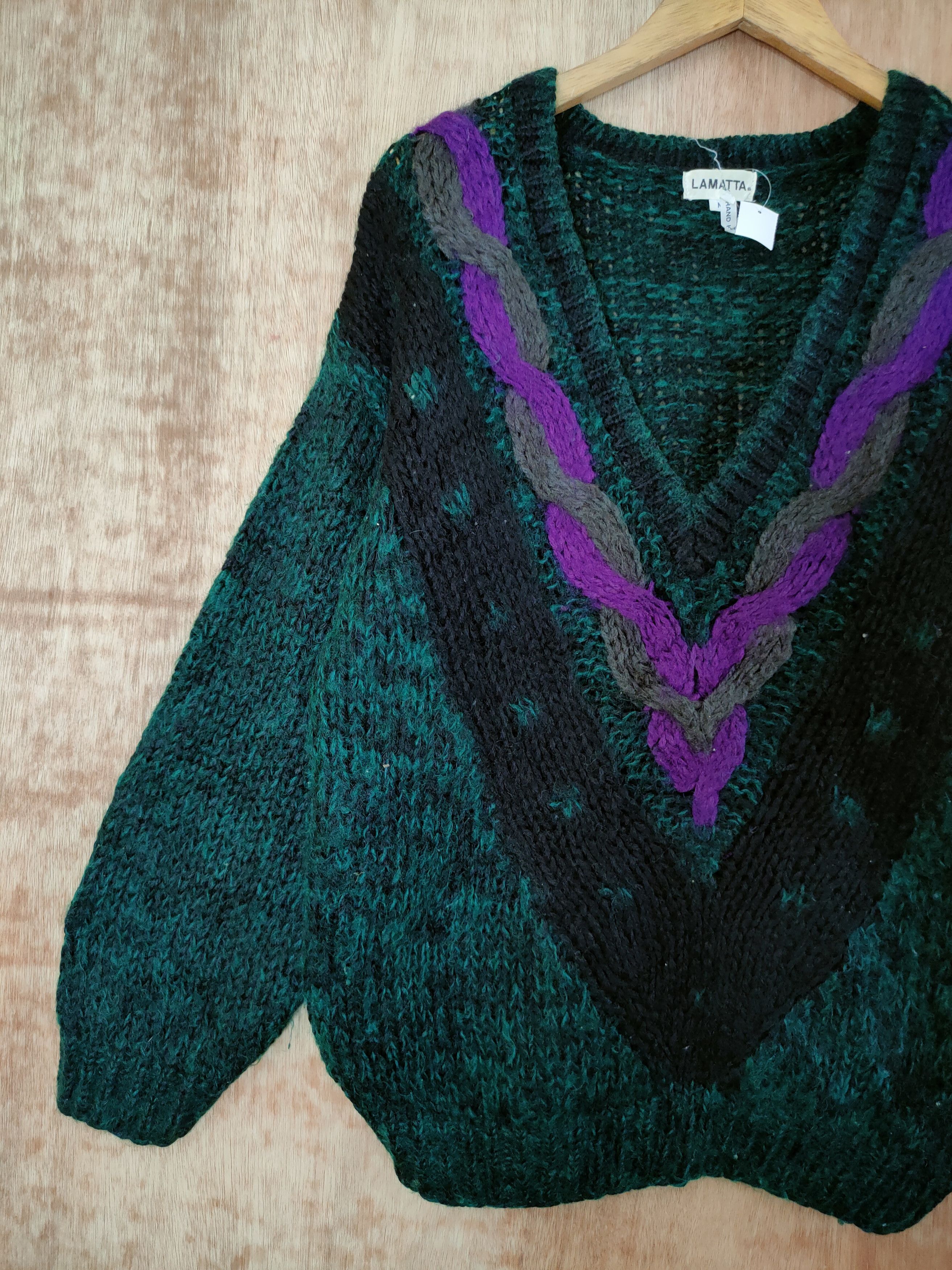Aran Isles Knitwear DL Lamatta handknit mohair vtg aran isle knitwear #46-436 Size US M / EU 48-50 / 2 - 2 Thumbnail