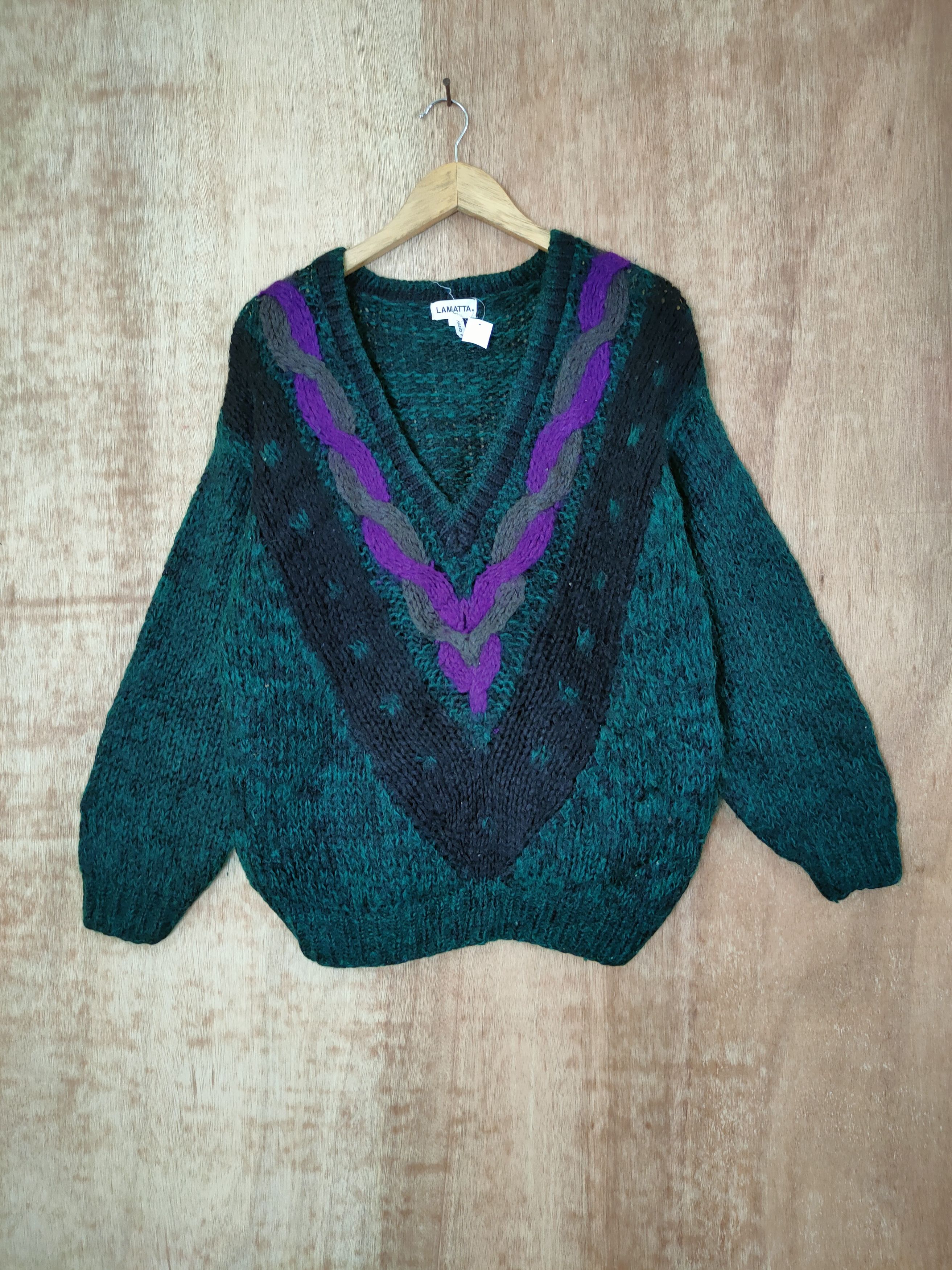 Aran Isles Knitwear DL Lamatta handknit mohair vtg aran isle knitwear #46-436 Size US M / EU 48-50 / 2 - 1 Thumbnail