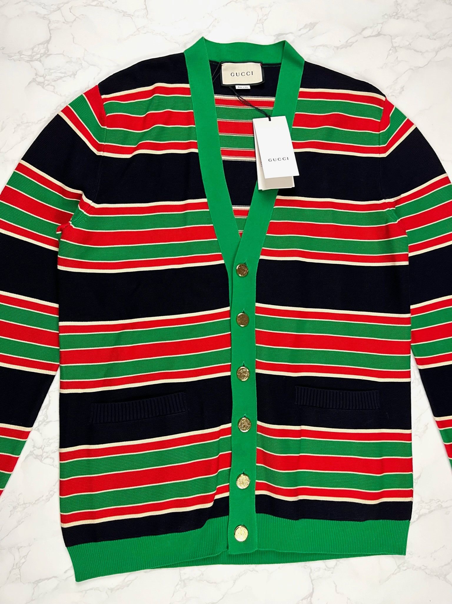 Gucci 🔥75% OFF🔥 [SALE] Gucci Striped Cotton Multicolor Cardigan Size US S / EU 44-46 / 1 - 6 Thumbnail