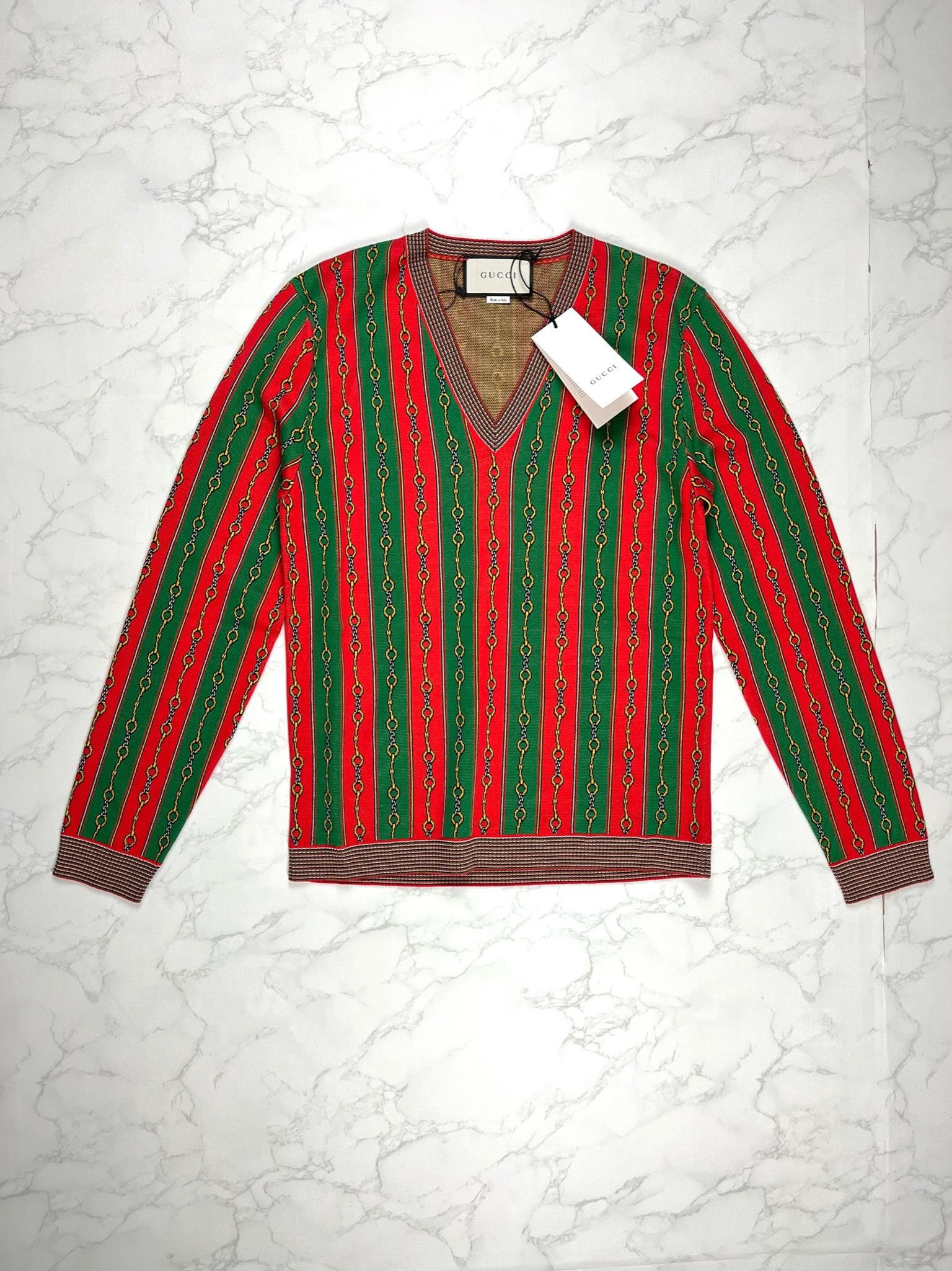 Gucci 🔥70% OFF🔥 [SALE] Gucci V-Neck Cashmere Blend Multi Sweater Size US XS / EU 42 / 0 - 2 Thumbnail