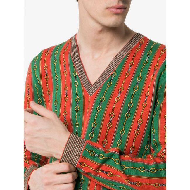 Gucci 🔥70% OFF🔥 [SALE] Gucci V-Neck Cashmere Blend Multi Sweater Size US XS / EU 42 / 0 - 4 Thumbnail