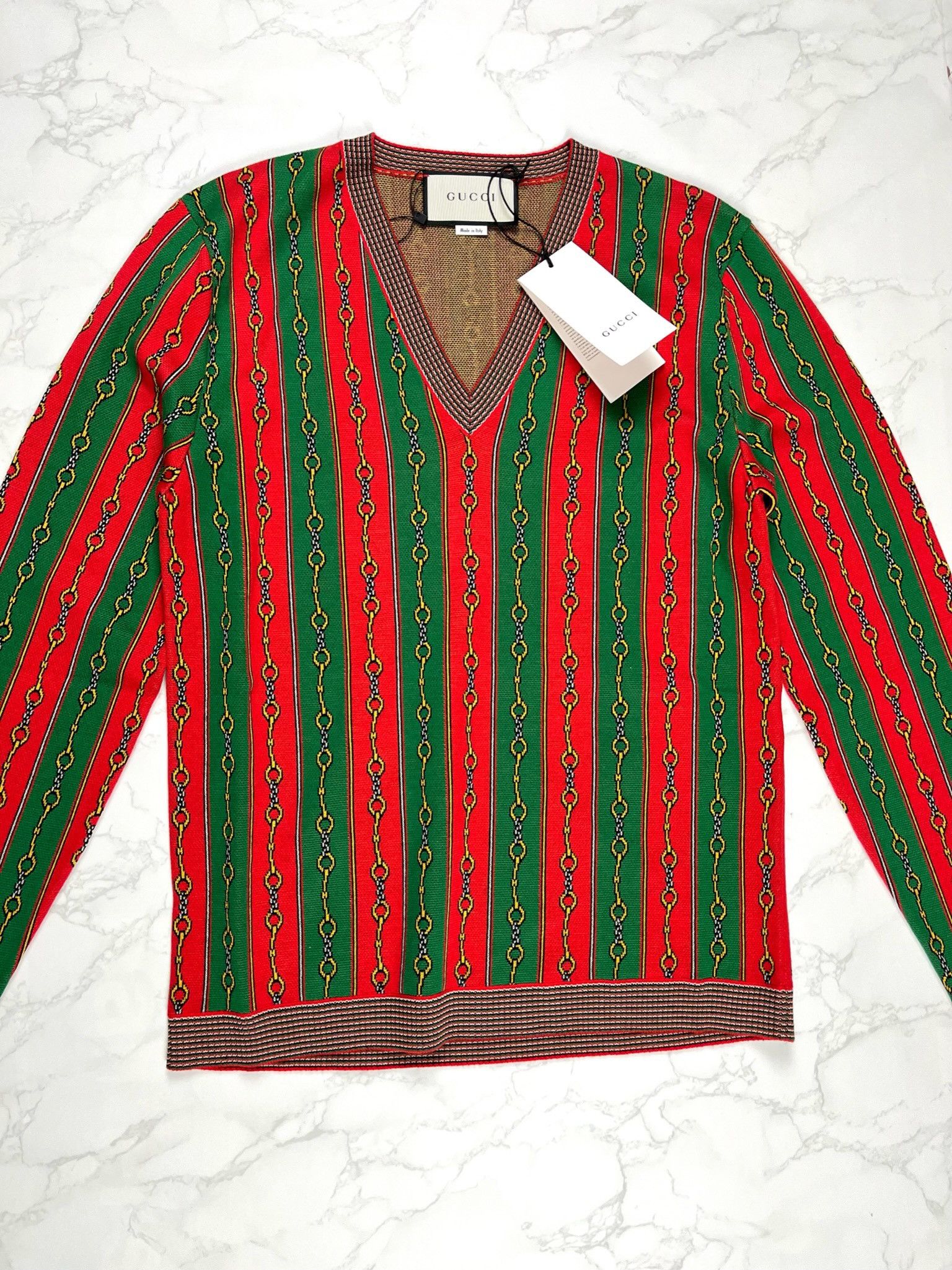 Gucci 🔥70% OFF🔥 [SALE] Gucci V-Neck Cashmere Blend Multi Sweater Size US XS / EU 42 / 0 - 9 Thumbnail