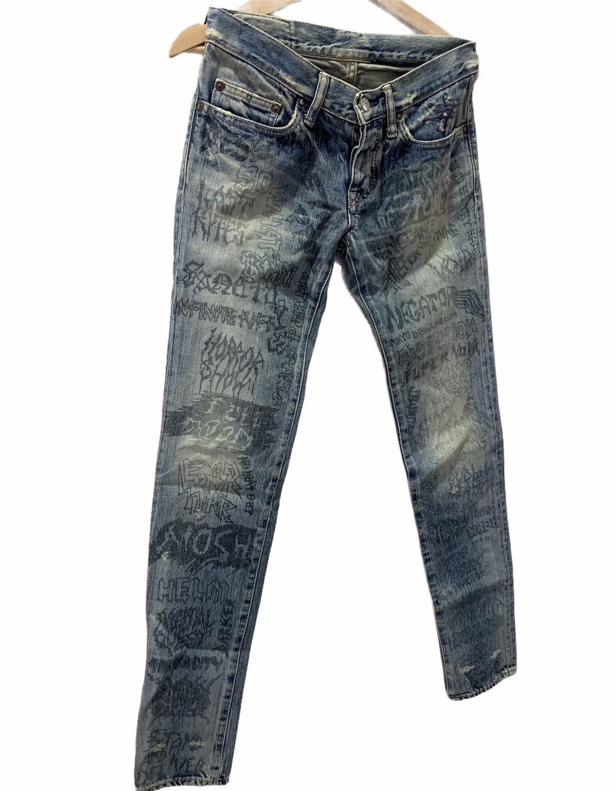 Hysteric Glamour 🔥Rare Full Printed Hysteric Distressed Denim Size US 29 - 4 Thumbnail