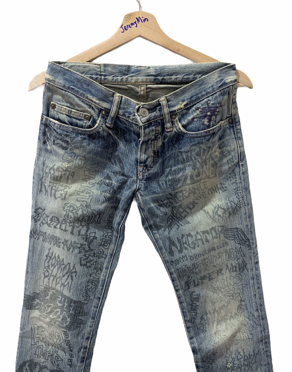 Hysteric Glamour 🔥Rare Full Printed Hysteric Distressed Denim Size US 29 - 12 Thumbnail