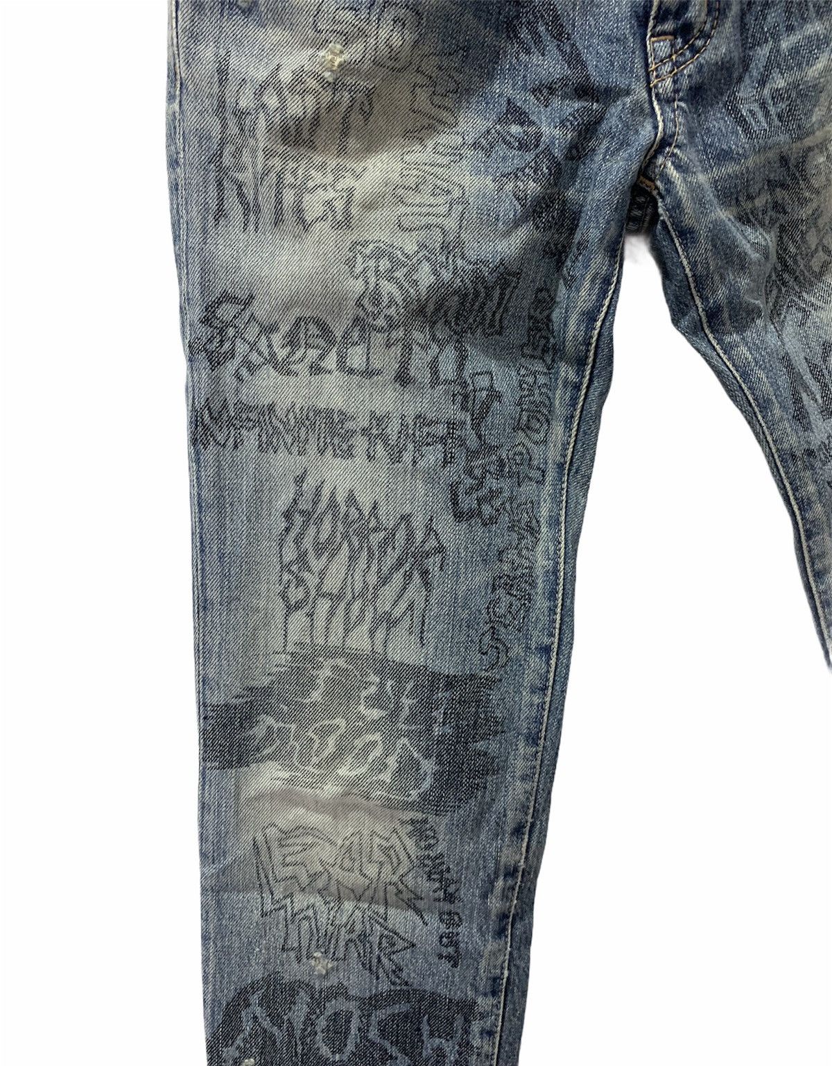 Hysteric Glamour 🔥Rare Full Printed Hysteric Distressed Denim Size US 29 - 7 Thumbnail