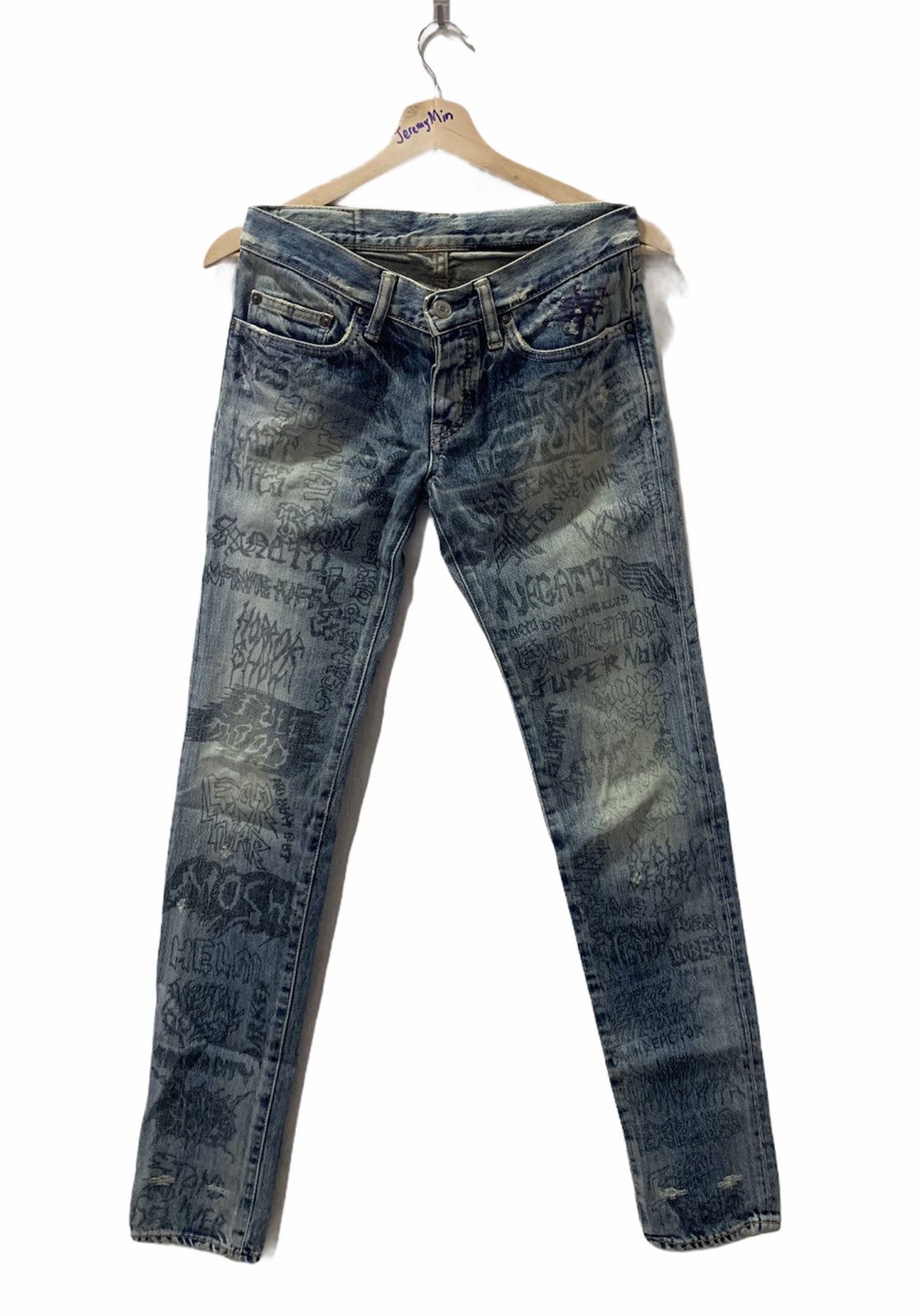 Hysteric Glamour 🔥Rare Full Printed Hysteric Distressed Denim Size US 29 - 2 Thumbnail