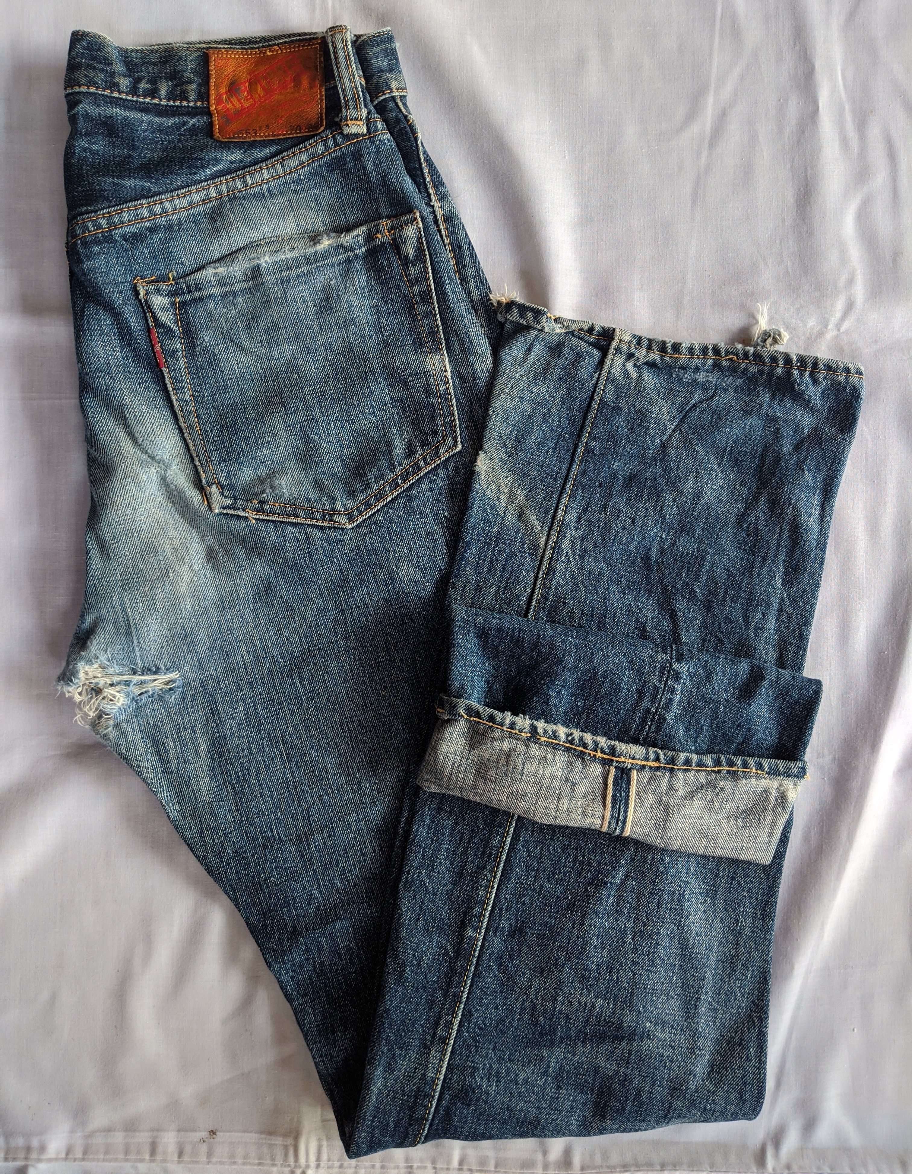 Denime Japanese brand DENIME distressed jeans selvedge Size US 30 / EU 46 - 1 Thumbnail