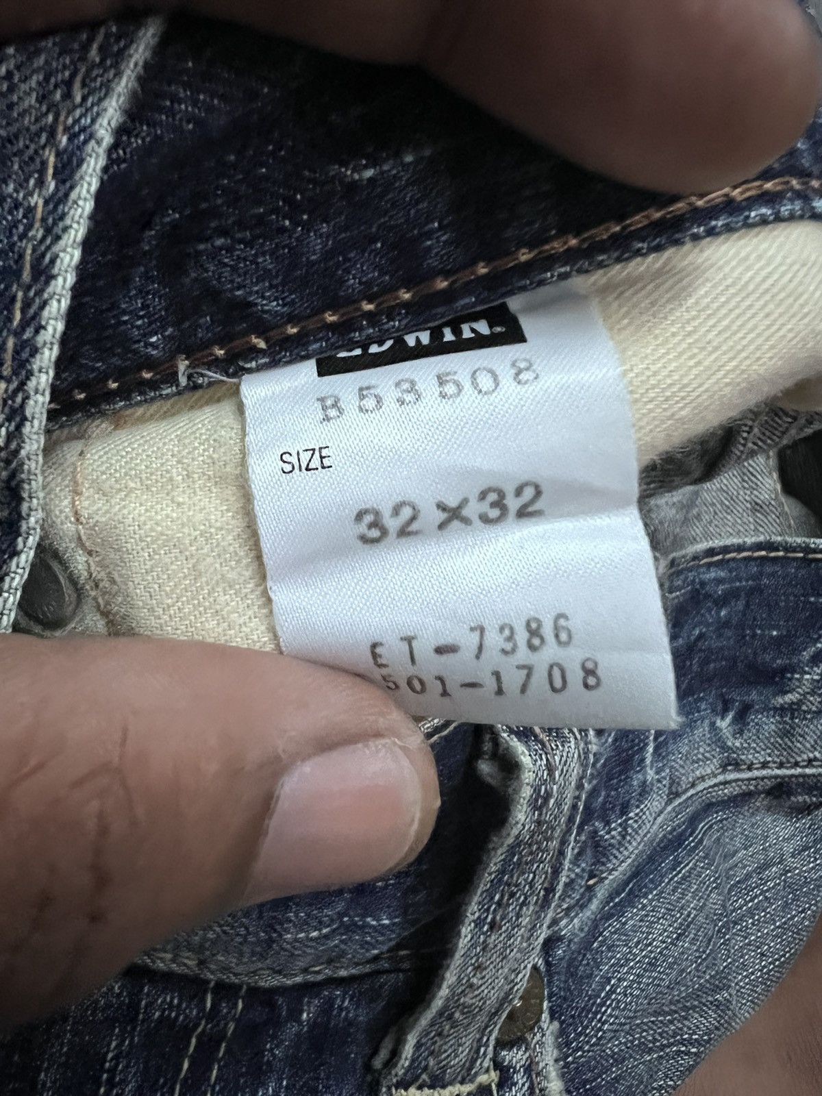 Japanese Brand FLARED💥EDWIN 503 BLUE TRIP DISTRESSED DENIM PANT Size US 33 - 9 Thumbnail