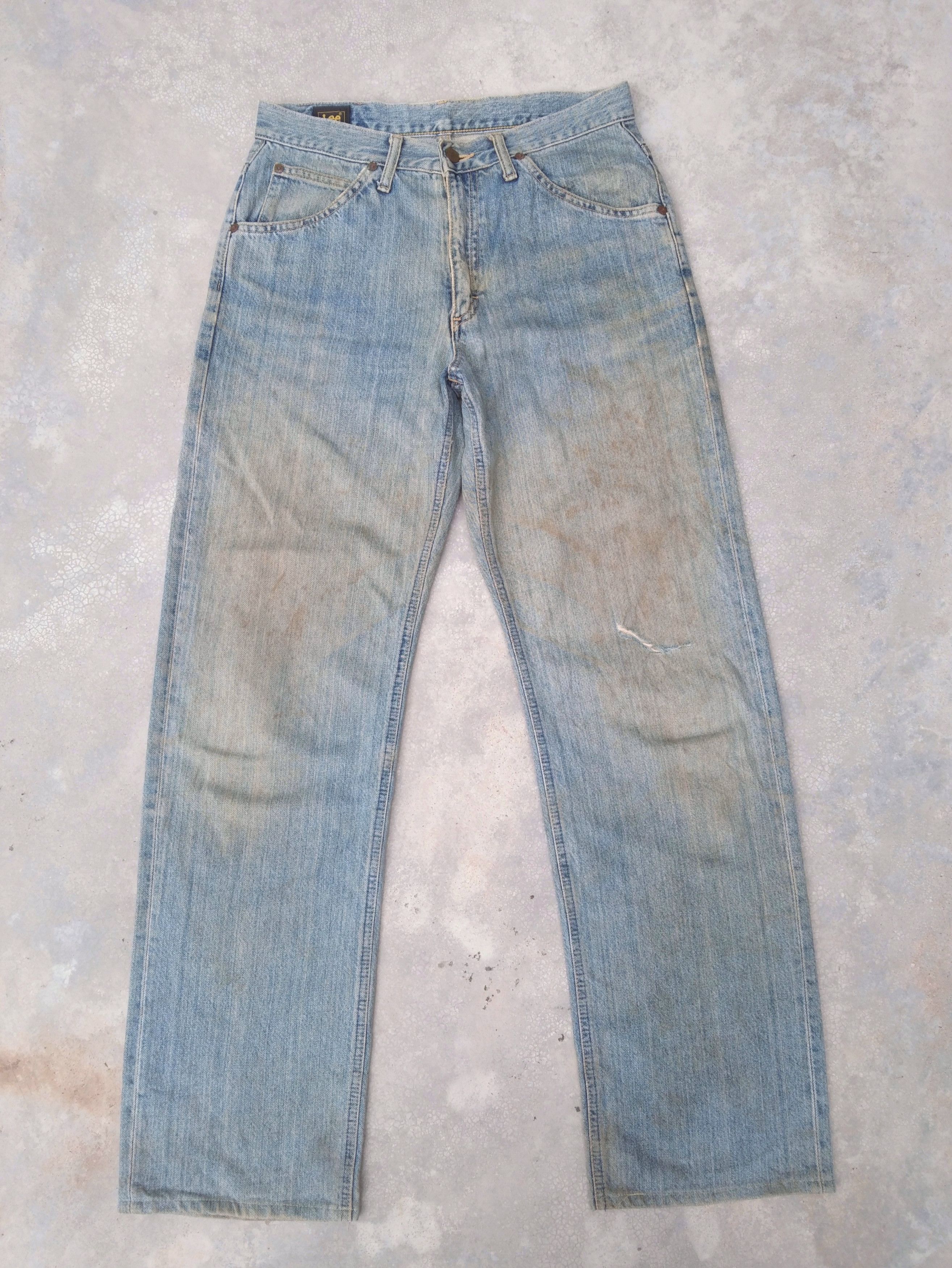 image of Vintage Japan Jeans Lee X Edwin Rusty Wash Distressed Denim in Dirty Used Blue, Men's (Size 31)