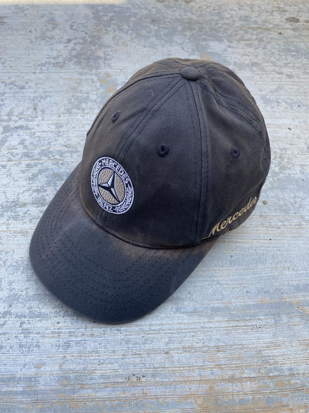 image of Vintage Mercedes Benz Sun Faded Cap in Black Sun Faded, Men's