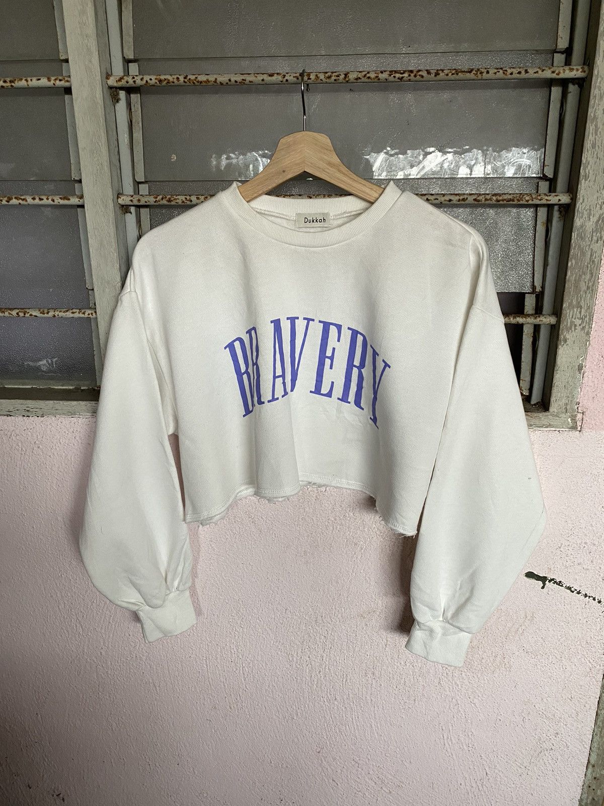 Japanese Brand Vintage Dukkah Bravery spellout crop top Size XL / US 12-14 / IT 48-50 - 5 Thumbnail