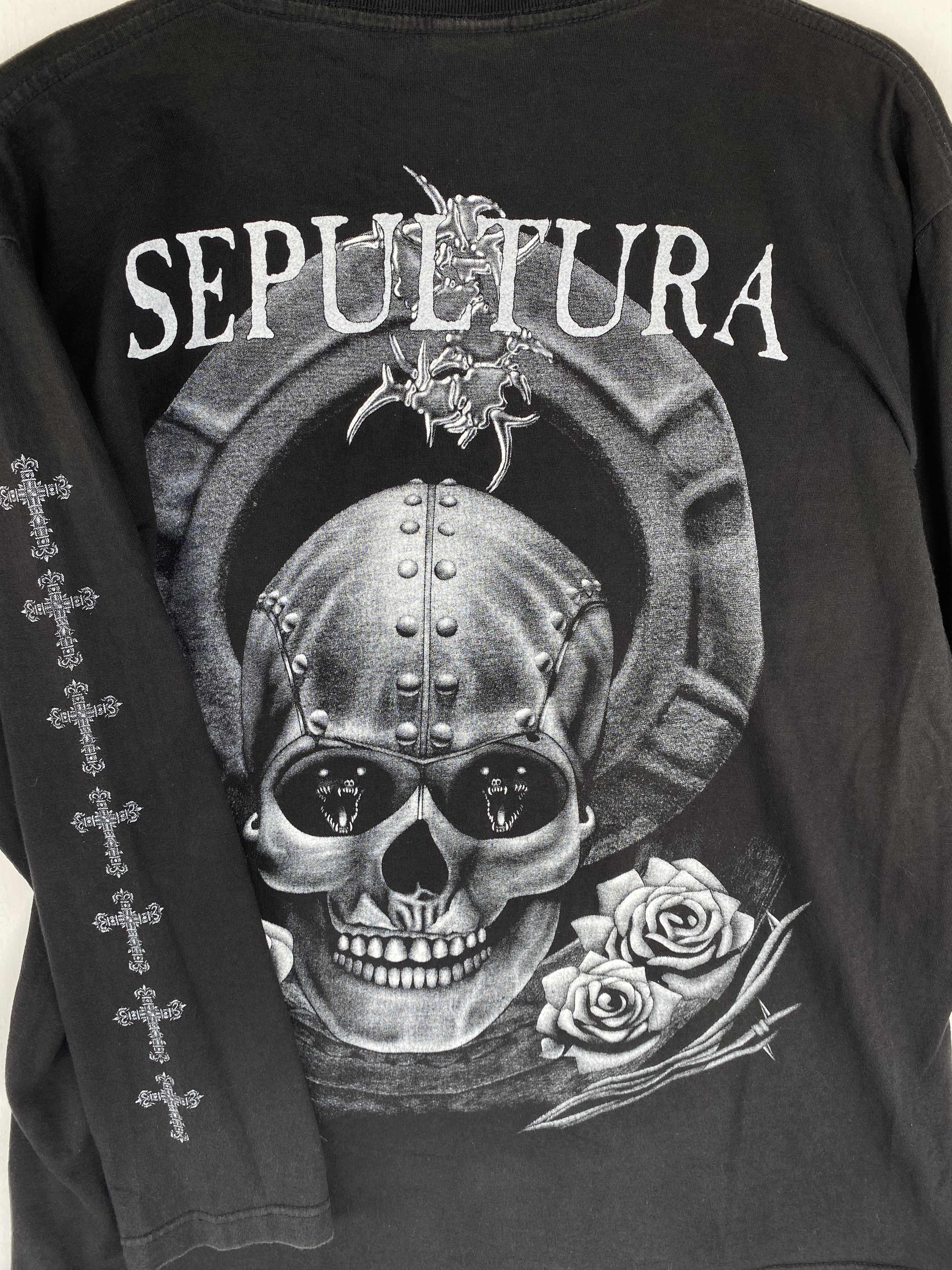 Band Tees 💥VINTAGE SEPULTURA thrash metal / Max Cavalera tee shirt Size US L / EU 52-54 / 3 - 3 Thumbnail