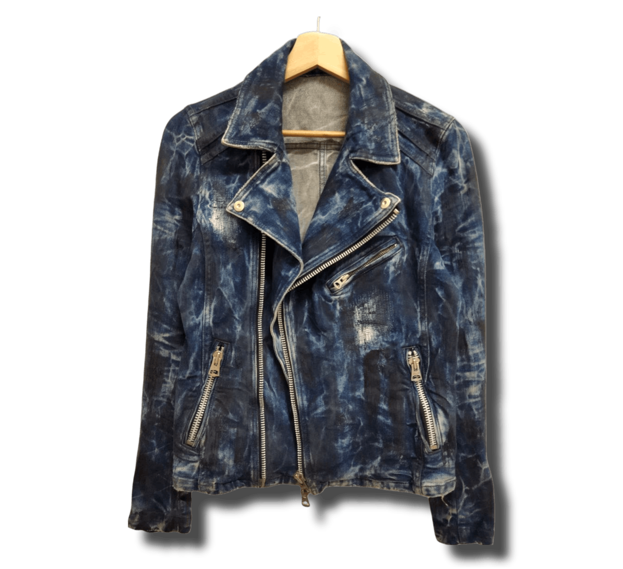 image of civarize Japan Style Bleach Waxed Distressed Jacket, Men's (Size Small)