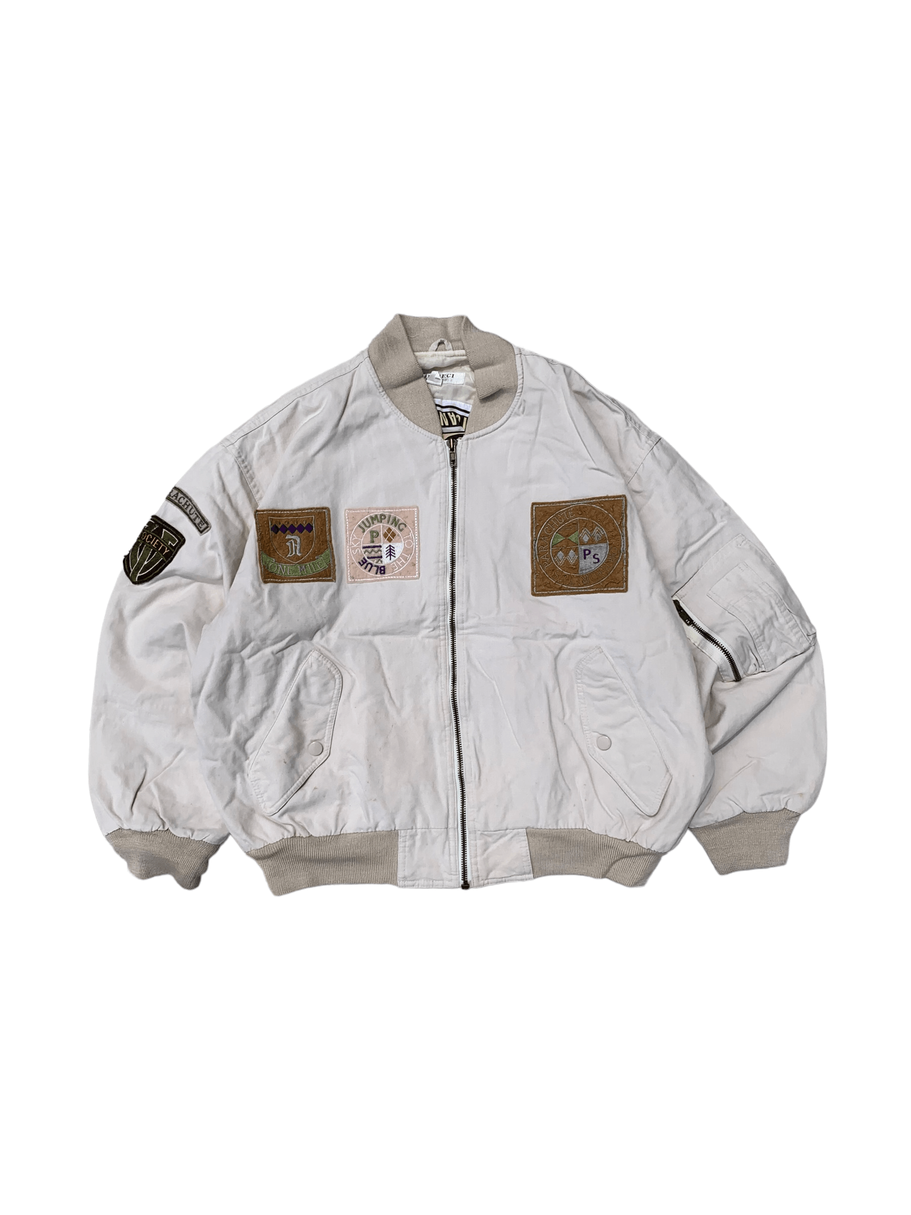 Japanese Brand Vintage Biesseci Patched Parachute Quilted Lined Bomber Size US M / EU 48-50 / 2 - 1 Thumbnail