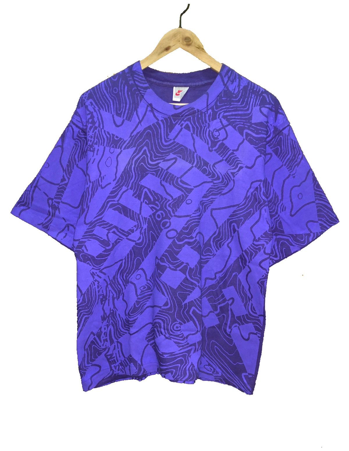 Nike Rare Vintage 90s Nike Grey Tag All Over Printed Shirts Size US S / EU 44-46 / 1 - 1 Thumbnail
