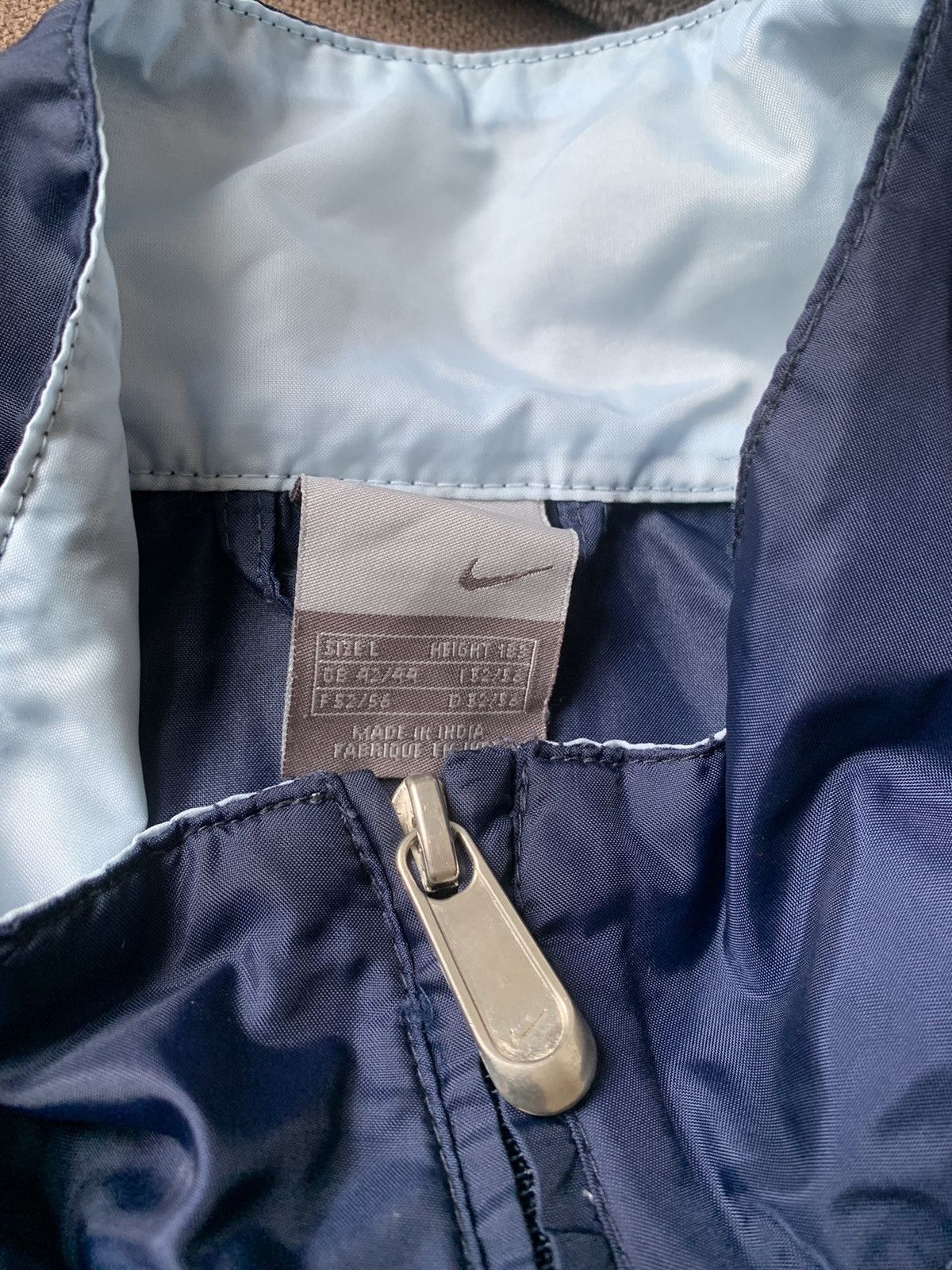 Nike Vintage Nike Navy/Baby Blue Full Zip Nylon Jacket Size US L / EU 52-54 / 3 - 5 Thumbnail