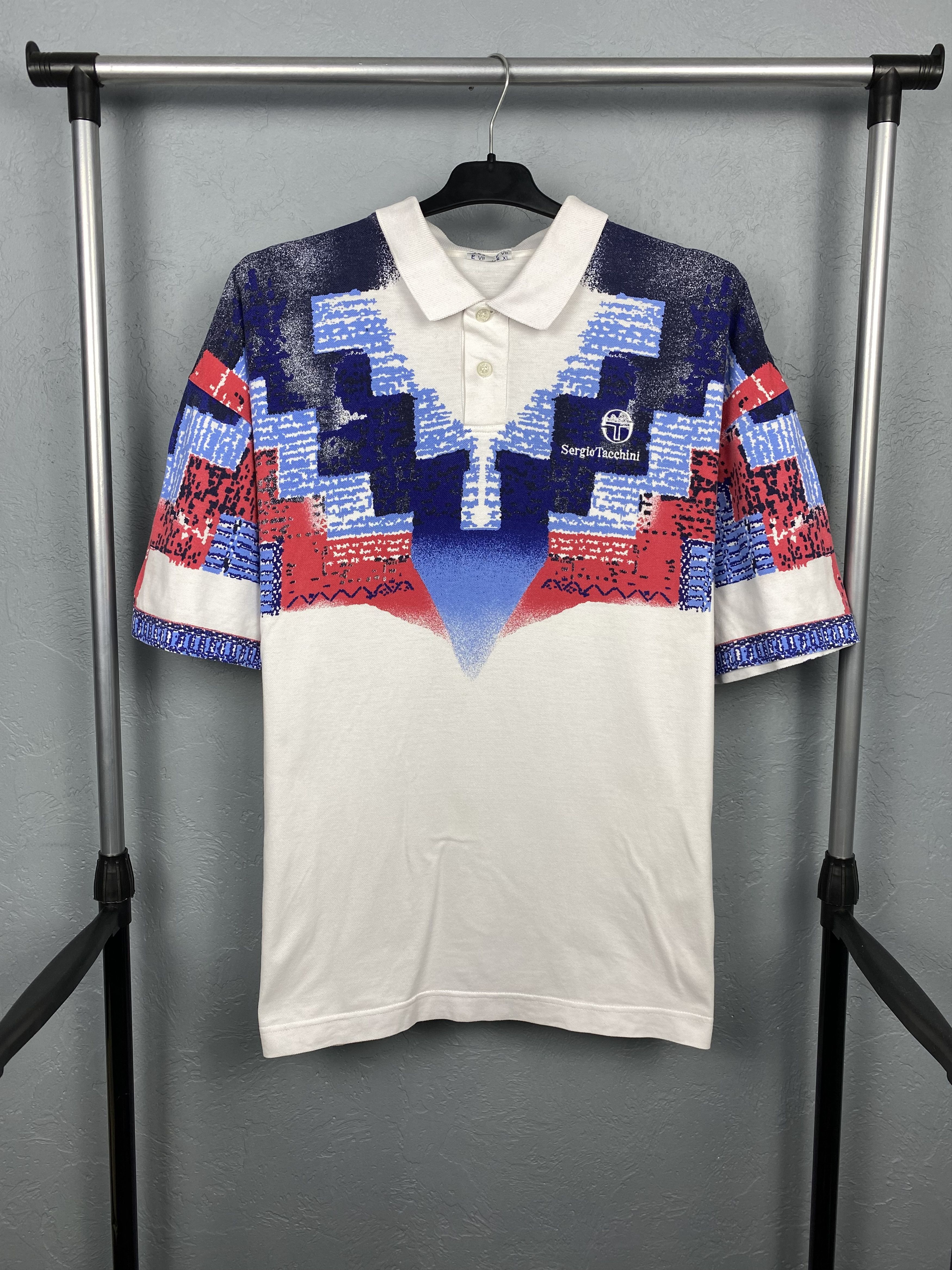 ウェア 90s sergio tacchini sampras polo shirt L Vintage 90s Sergio Tacchini Pete Sampras Tennis Polo Shirt
