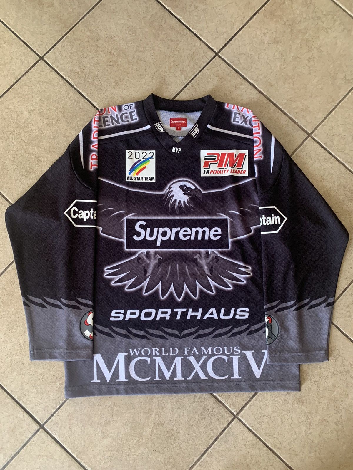 Supreme Eagle Moto Jersey Black - SS22 Men's - US