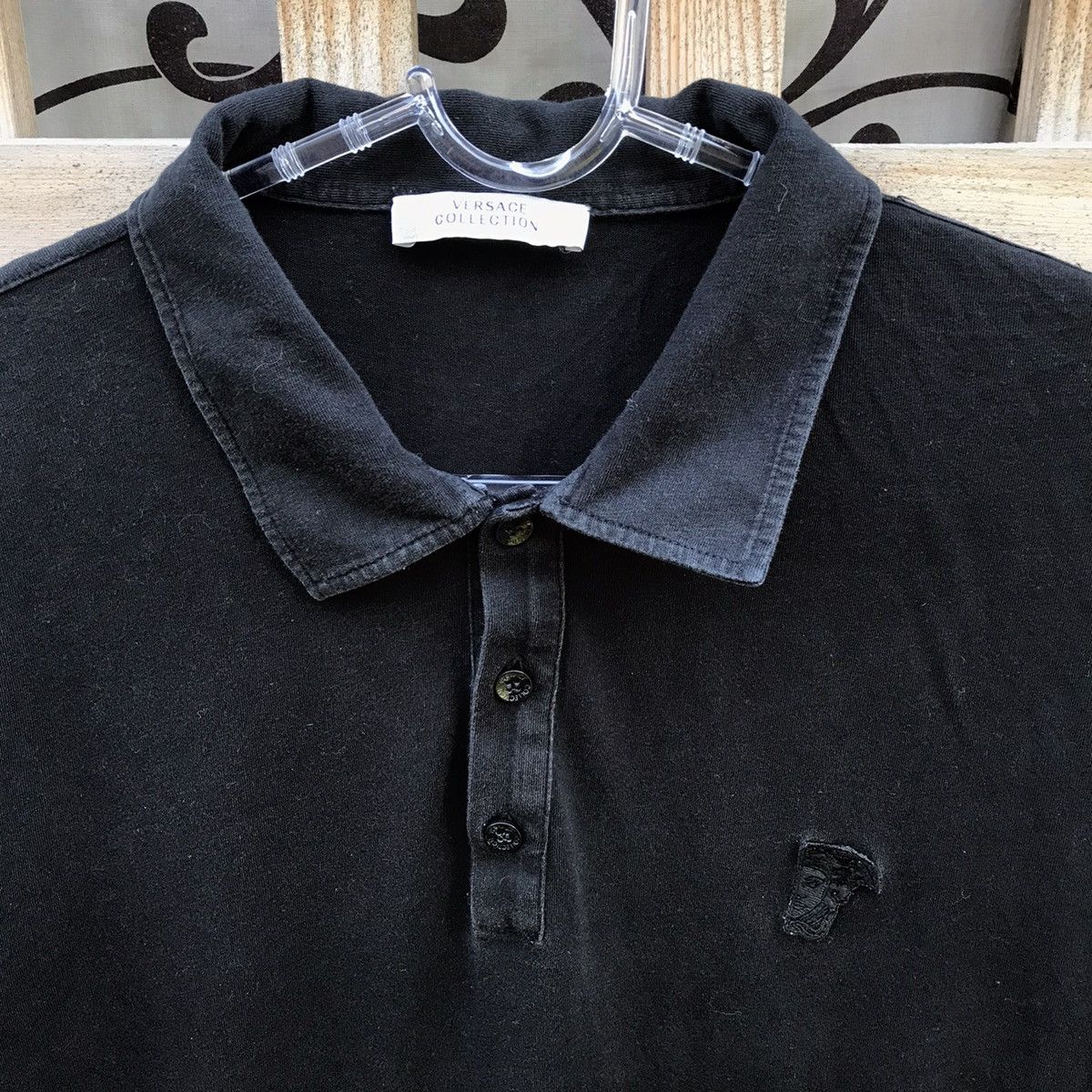 Versace Versace Collection Polo Shirt Black Embroidered Logo Size US L / EU 52-54 / 3 - 3 Thumbnail