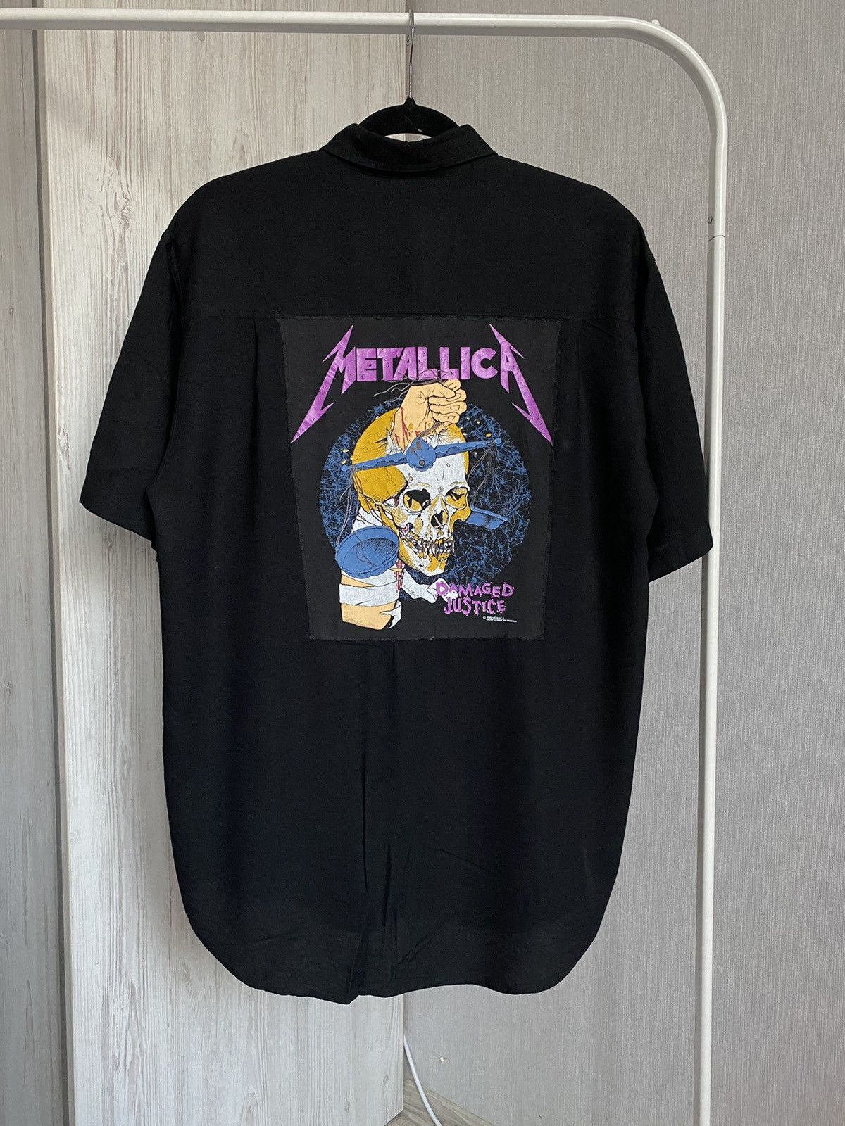 Vintage New Roads Metallica -Damaged Justice Button Up Shirt Size US S / EU 44-46 / 1 - 1 Thumbnail