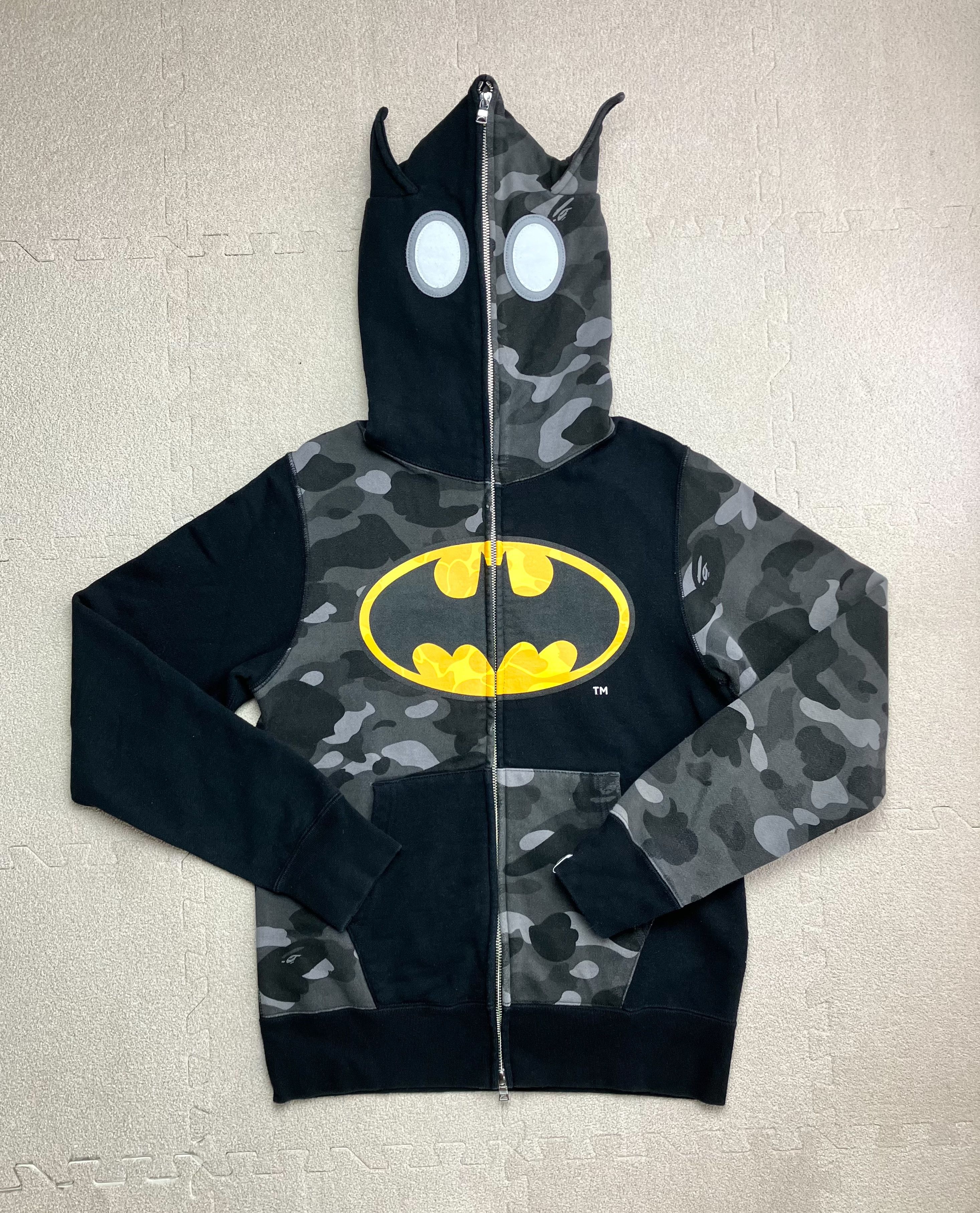 image of Bape Dc Comics Half Black Camo Shark Full Zip Hoodie S, Men's (Size Small)