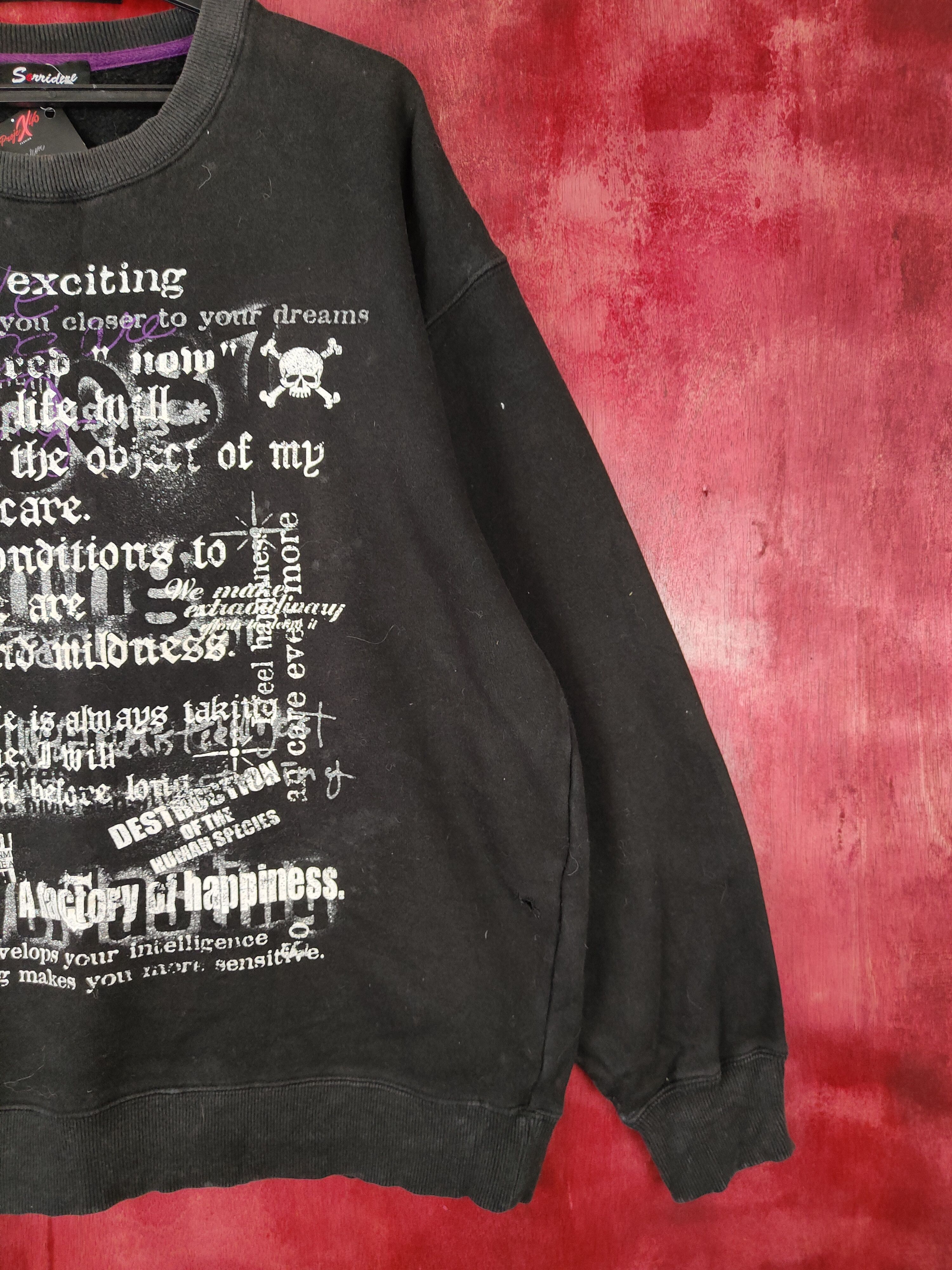 Japanese Brand Sorridere skull punk like if6was9 lgb Sweatshirt #4812 Size US XL / EU 56 / 4 - 4 Thumbnail
