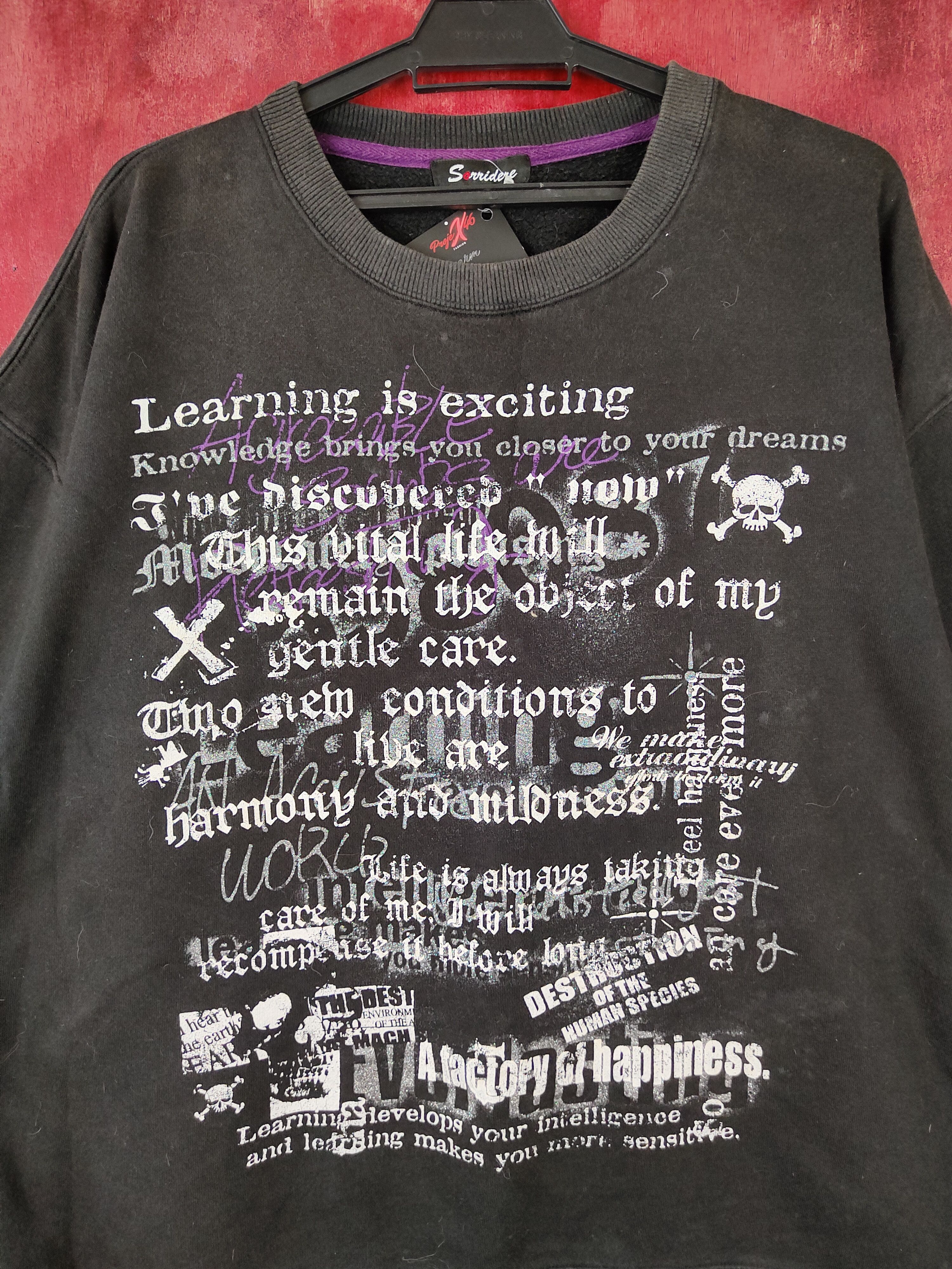 Japanese Brand Sorridere skull punk like if6was9 lgb Sweatshirt #4812 Size US XL / EU 56 / 4 - 2 Thumbnail